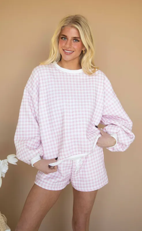 check to it gingham set - pink sold by RIFFRAFF