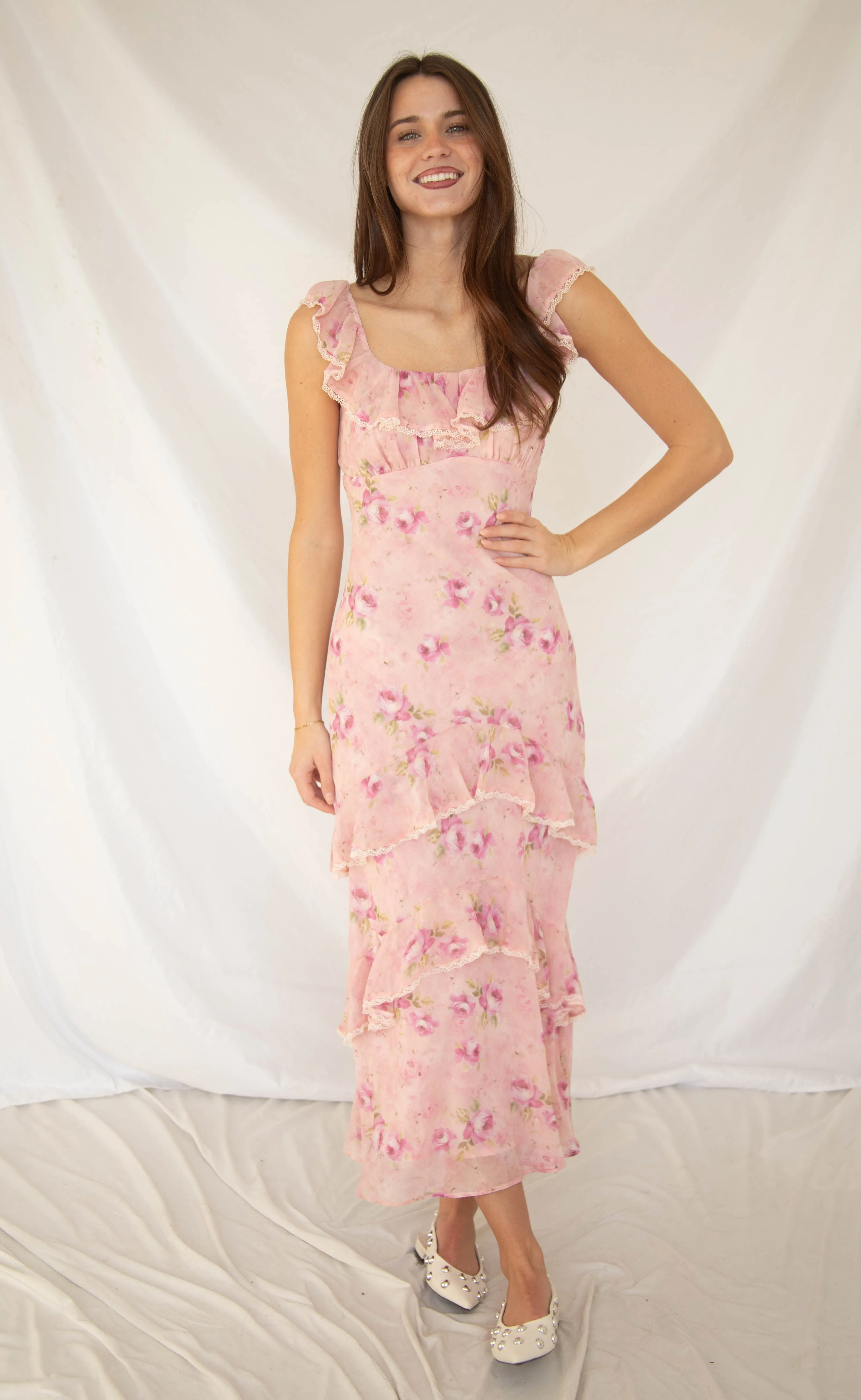 astr: laisha dress - pink floral sold by RIFFRAFF product image thumbnail 2