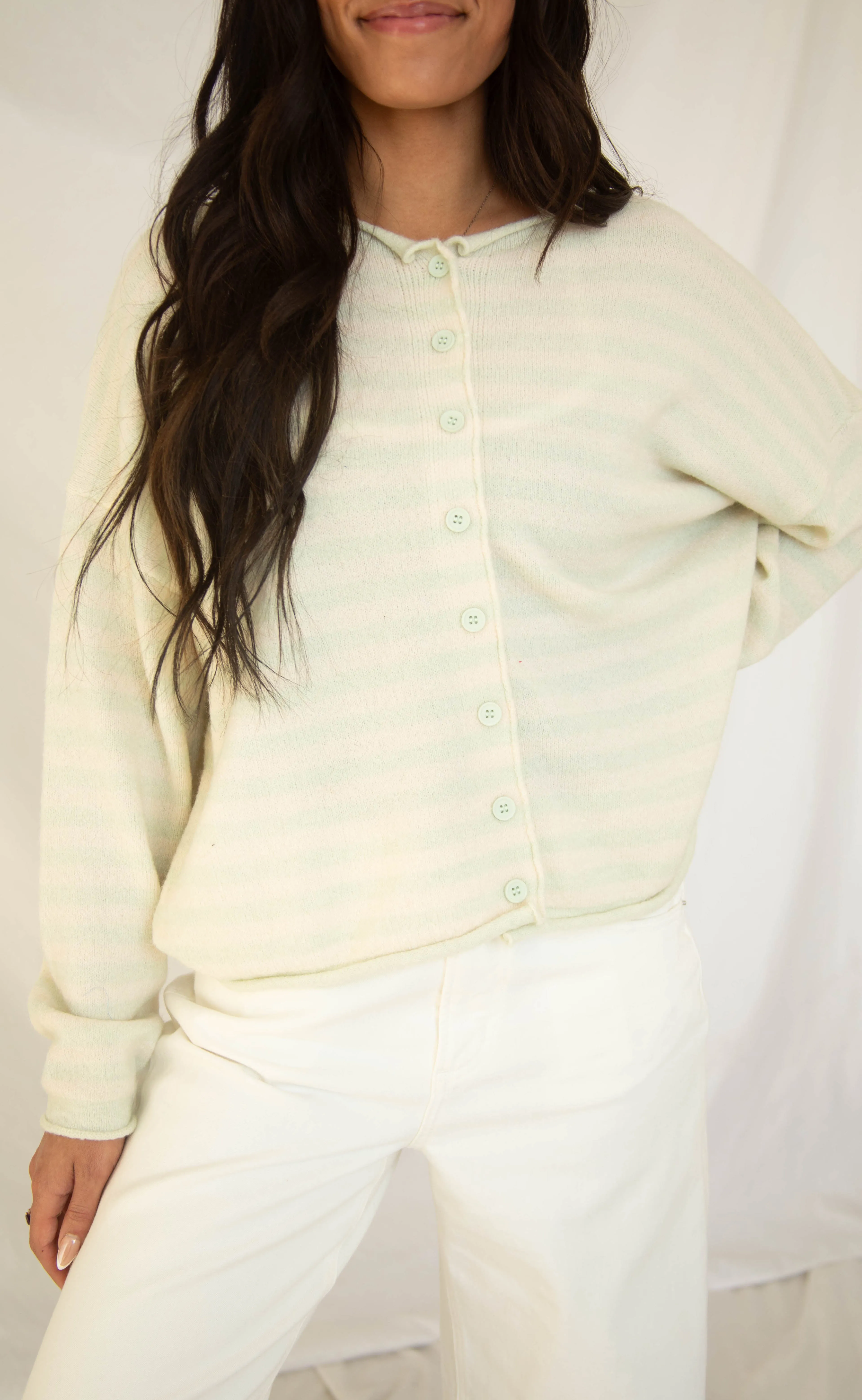 keep trying striped cardigan - mint sold by RIFFRAFF product image thumbnail 2