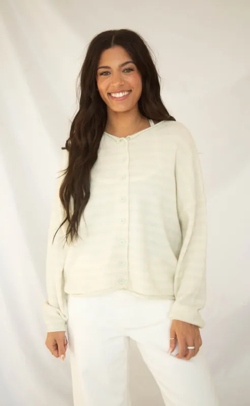 keep trying striped cardigan - mint made by By Together