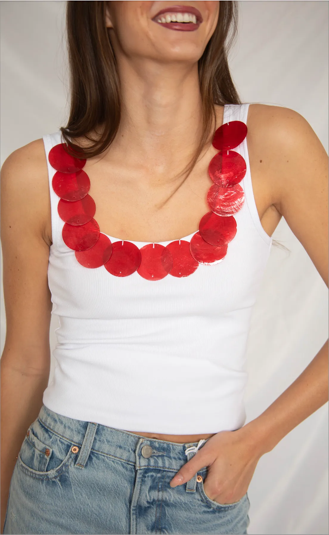 the caro tank - white sold by RIFFRAFF product image thumbnail 2