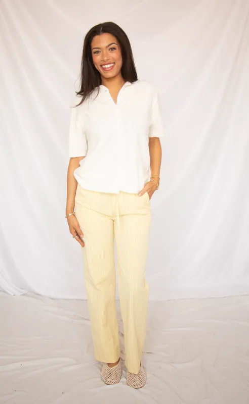 see it through striped pants made by Crescent