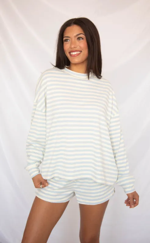 not over you striped set - blue made by RIFFRAFF