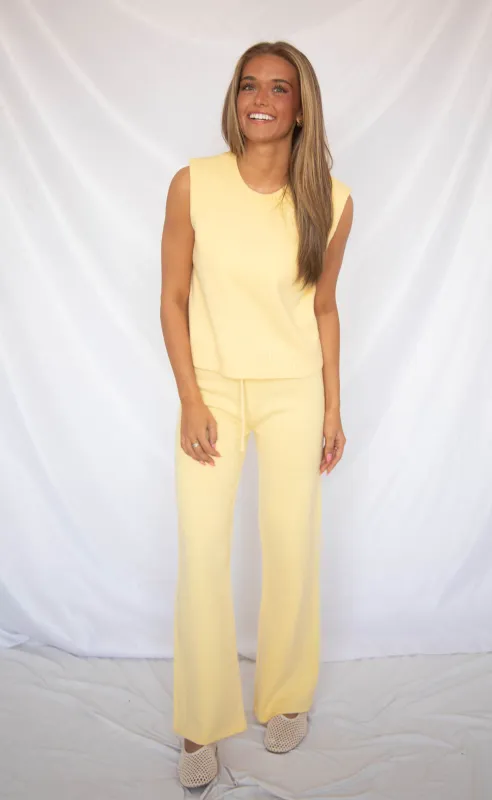 brightside knit set - yellow made by Pretty Garbage