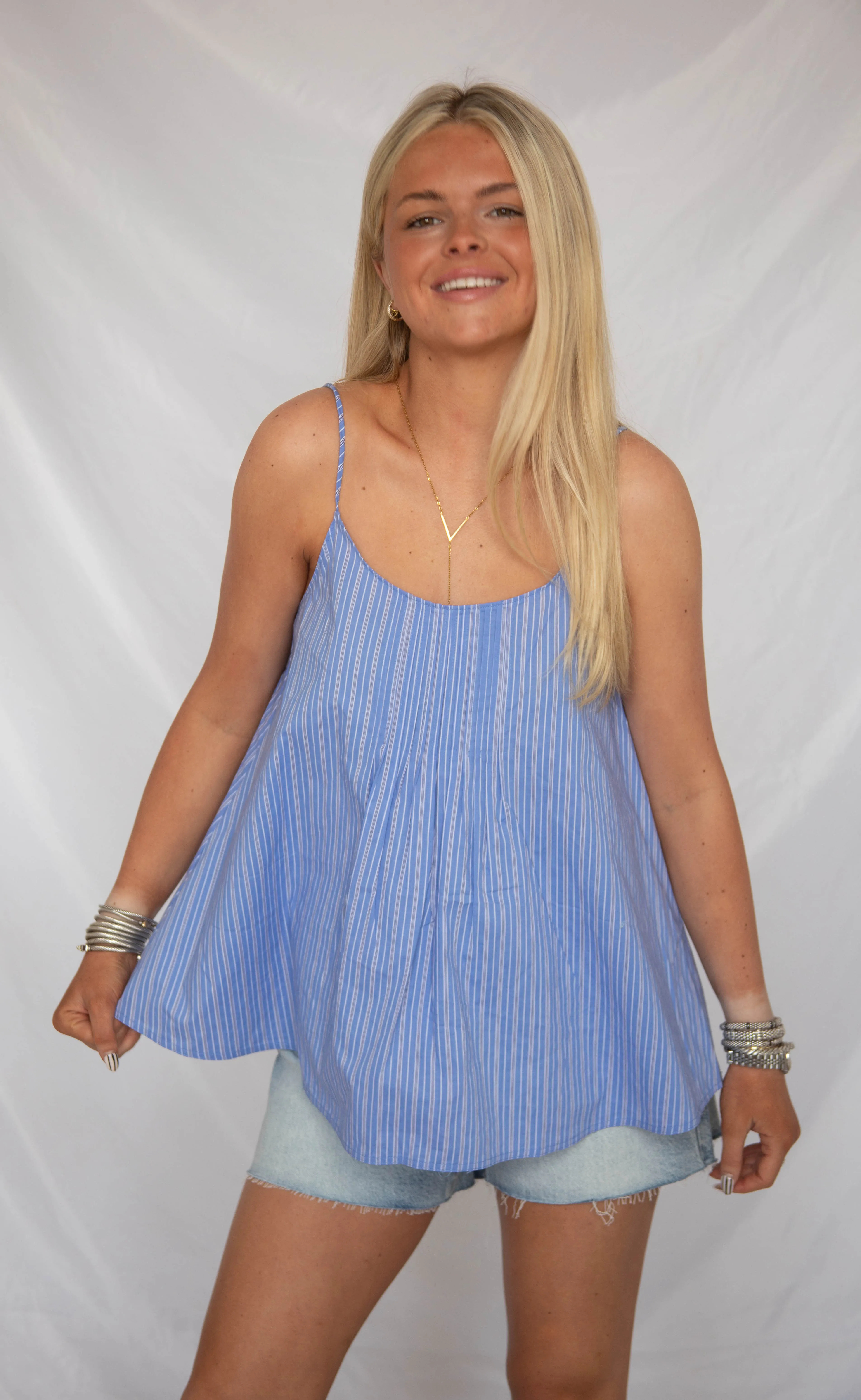 forever with me striped tank - blue sold by RIFFRAFF product image thumbnail 2