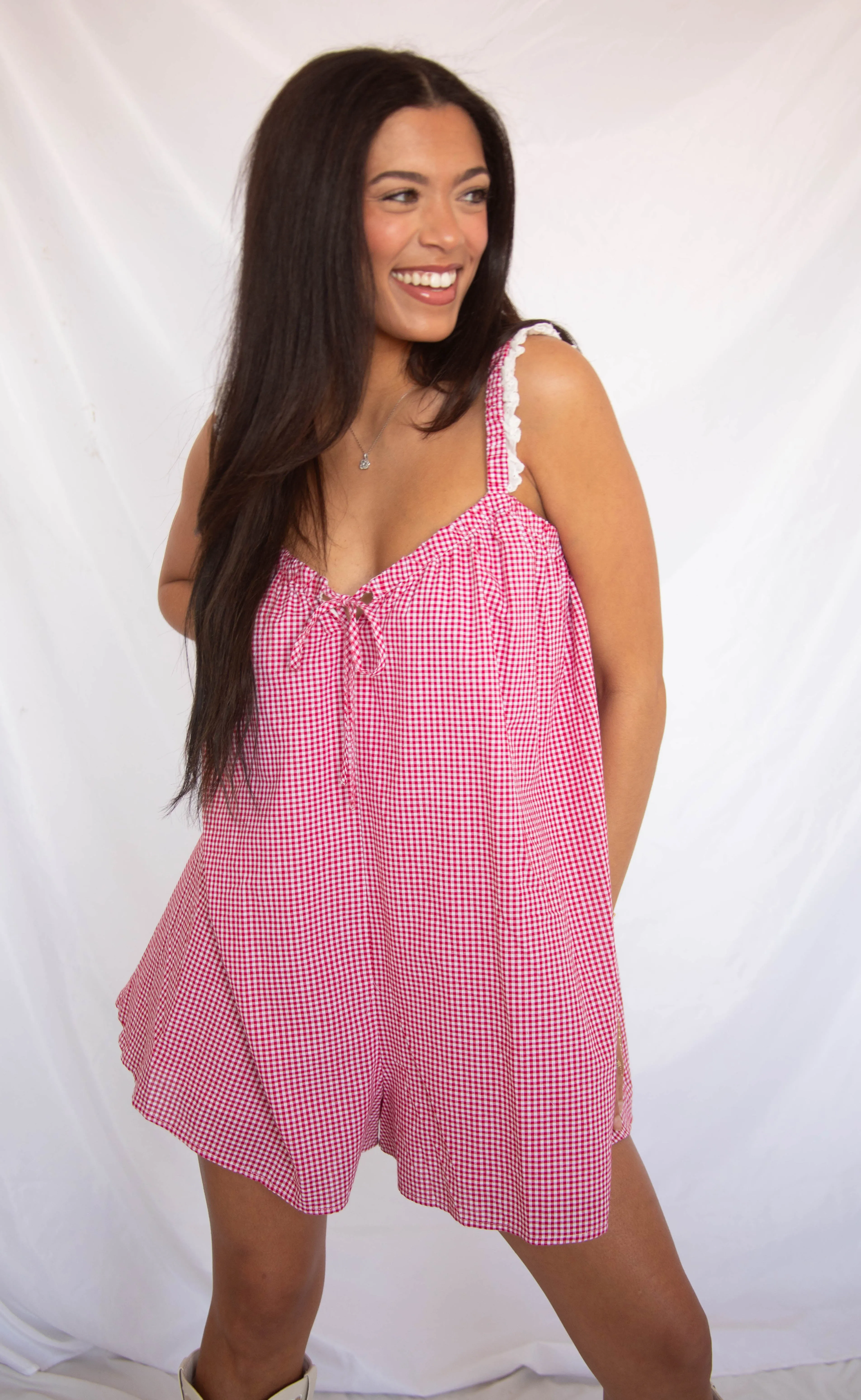 nothing on you gingham romper sold by RIFFRAFF product image thumbnail 2