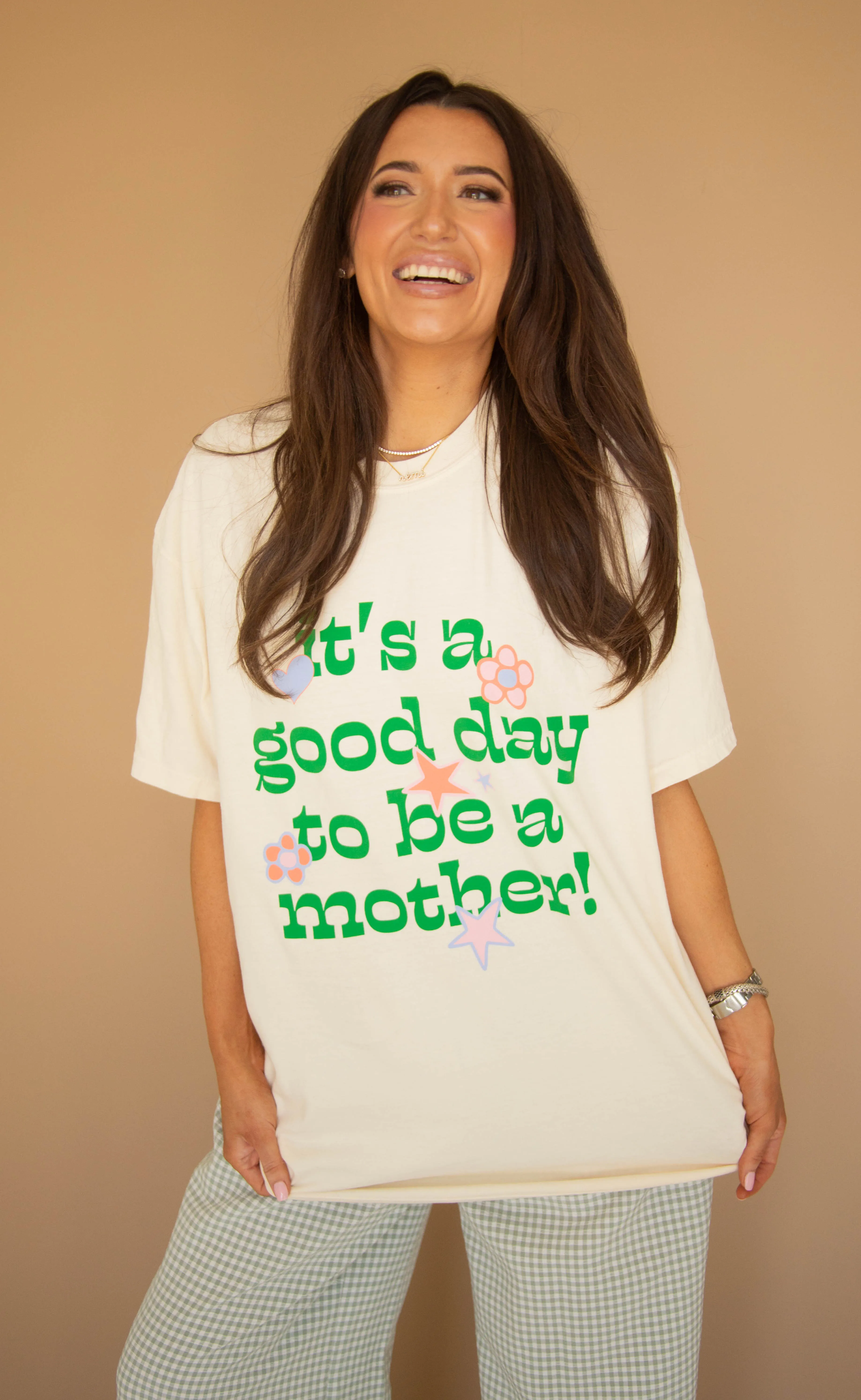 friday + saturday: good day to be a mother tee sold by RIFFRAFF product image thumbnail 2