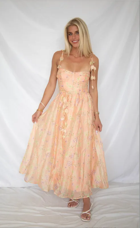 astr: halcyon dress - peach floral made by Astr
