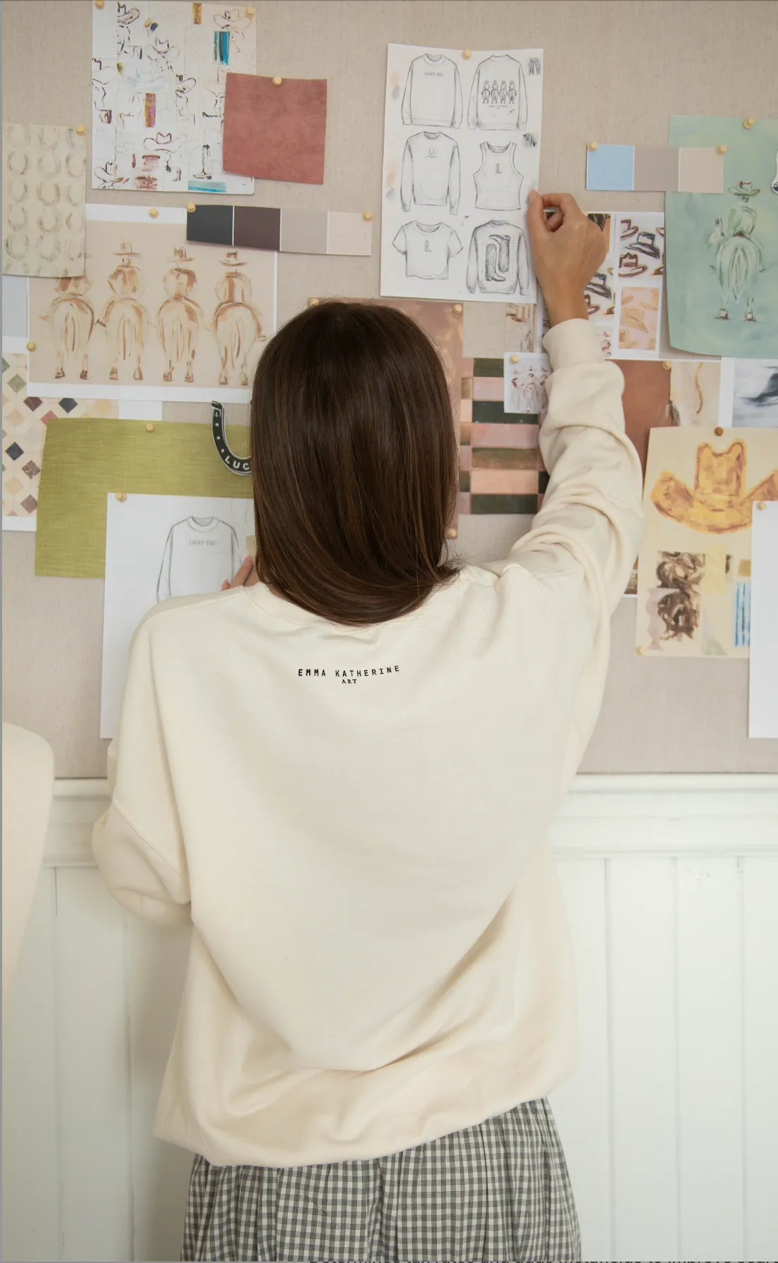 charlie southern x emma katherine art: lucky you horseshoe sweatshirt sold by RIFFRAFF product image thumbnail 5