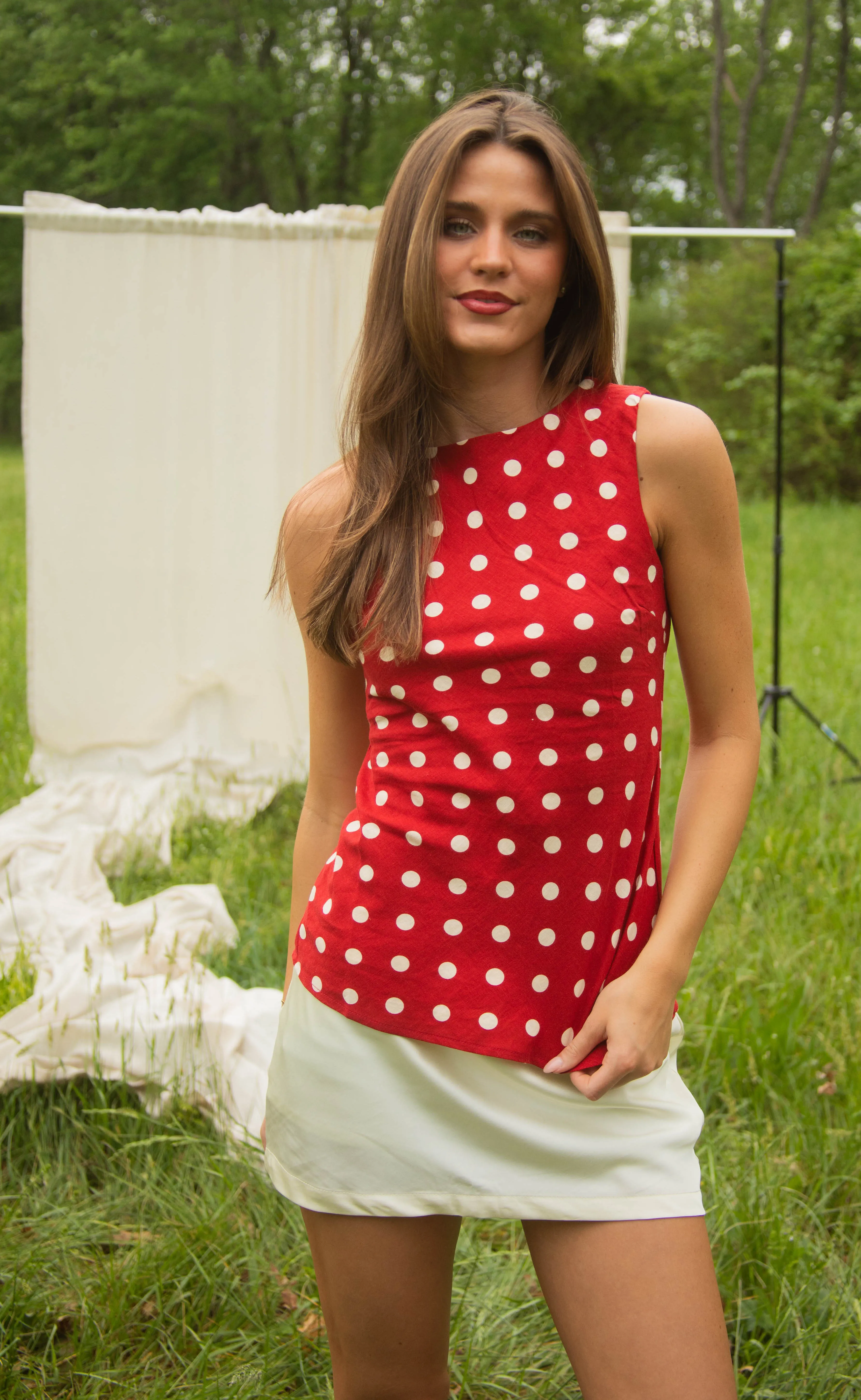 take me out polka dot top sold by RIFFRAFF