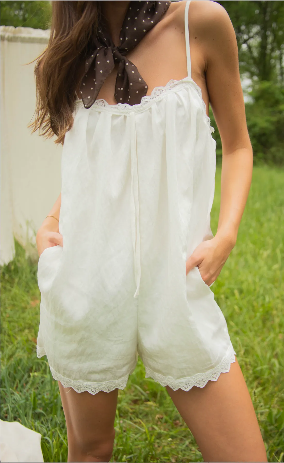 this is the moment lace trim romper sold by RIFFRAFF product image thumbnail 2