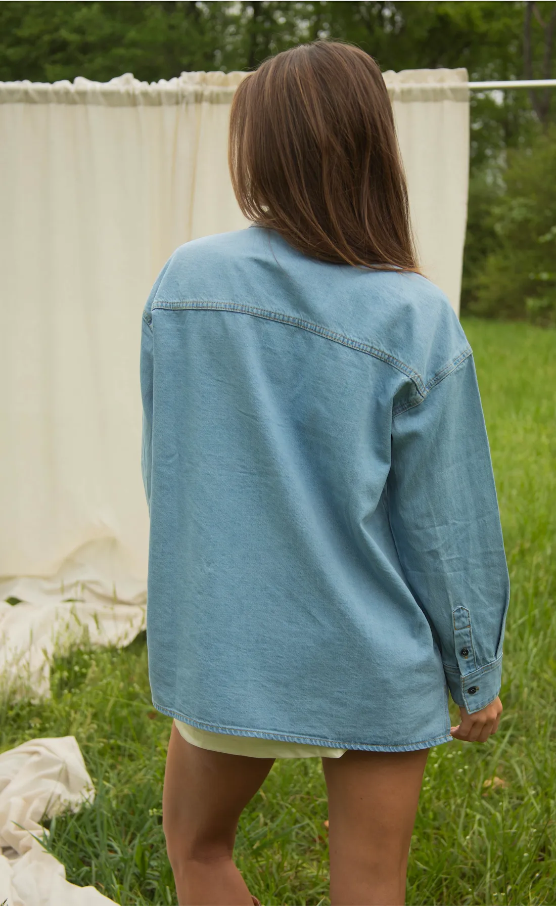walk right in denim button up sold by RIFFRAFF product image thumbnail 4