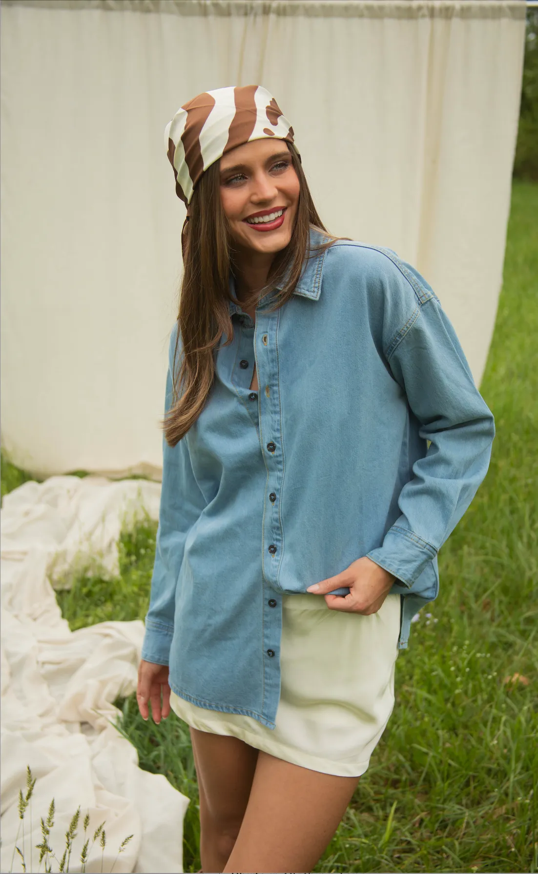 walk right in denim button up sold by RIFFRAFF