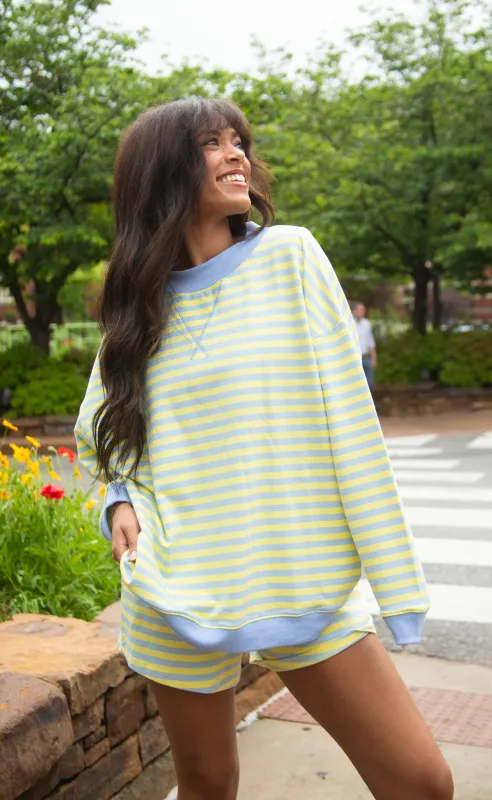 morning light striped terry set made by Day + Moon