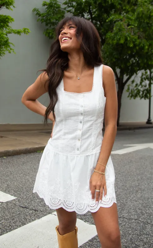 meant to be eyelet mini dress made by Le Lis