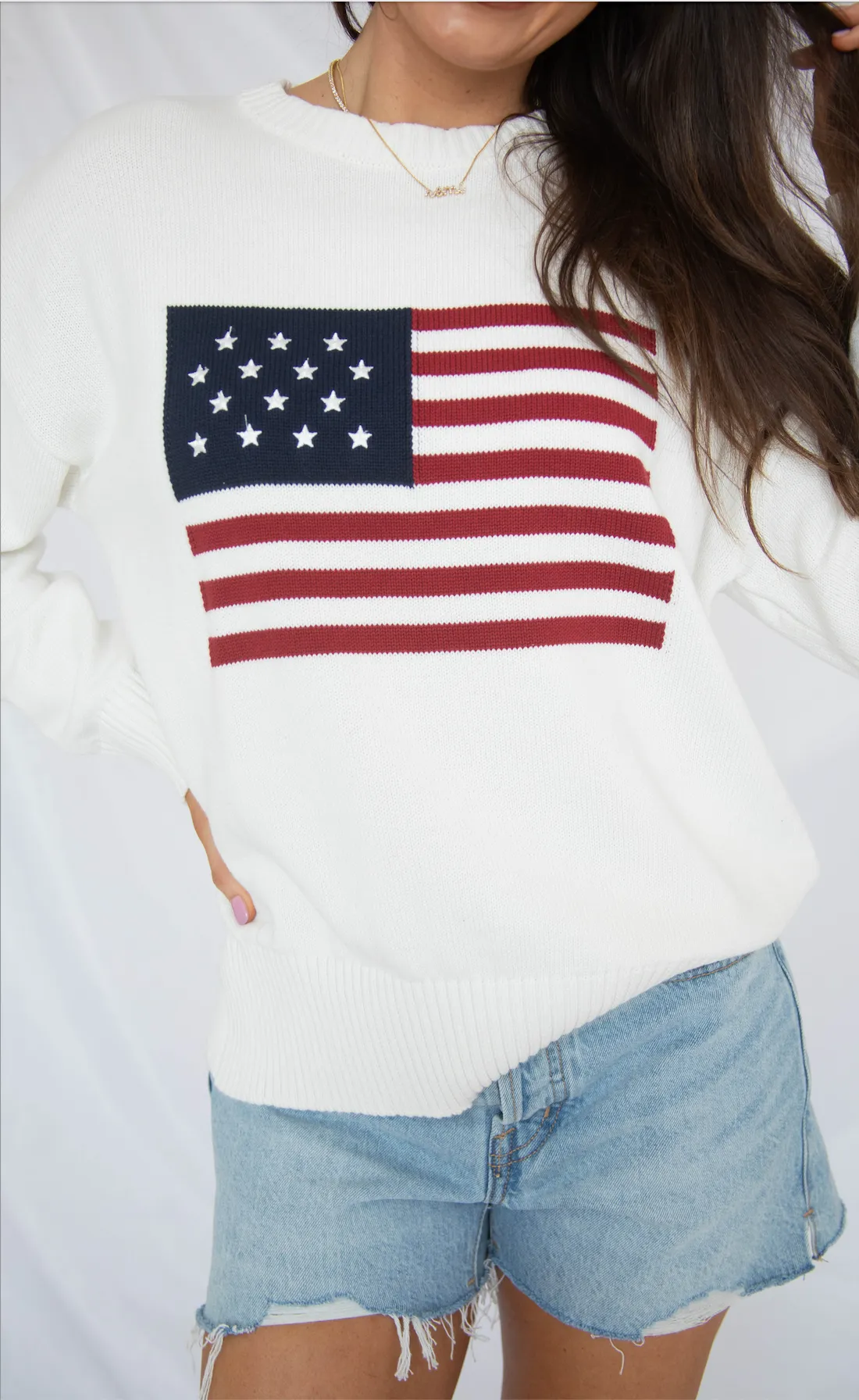 declaration flag sweater - white sold by RIFFRAFF product image thumbnail 2