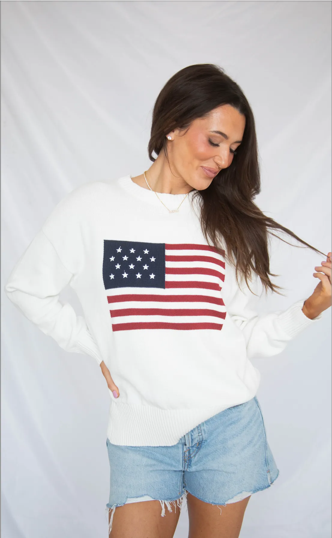 declaration flag sweater - white sold by RIFFRAFF product image thumbnail 3