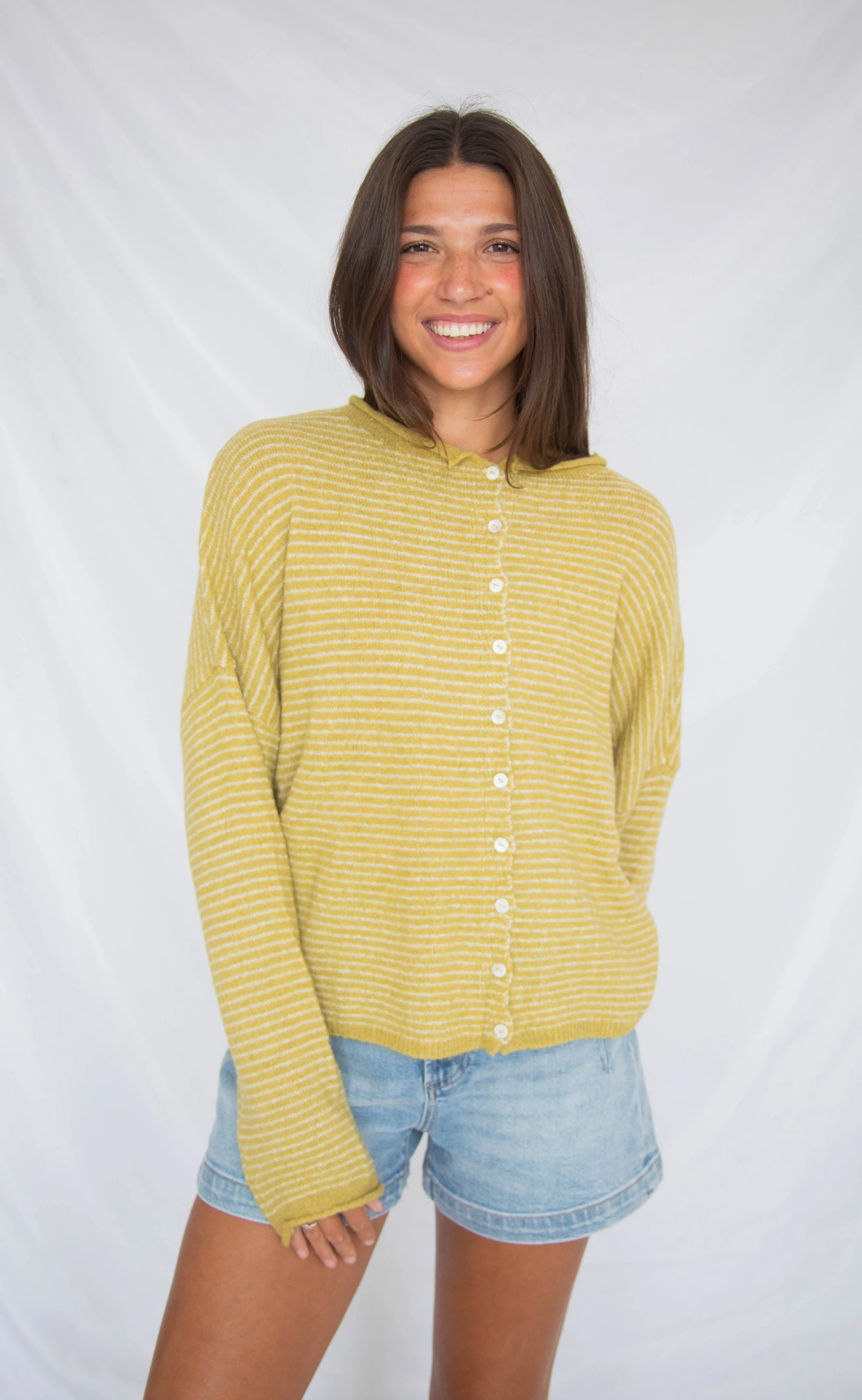 beat of your heart cardigan - olive sold by RIFFRAFF