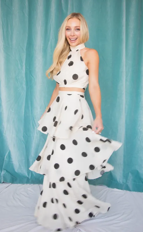 time goes on polka dot set - white made by Lena