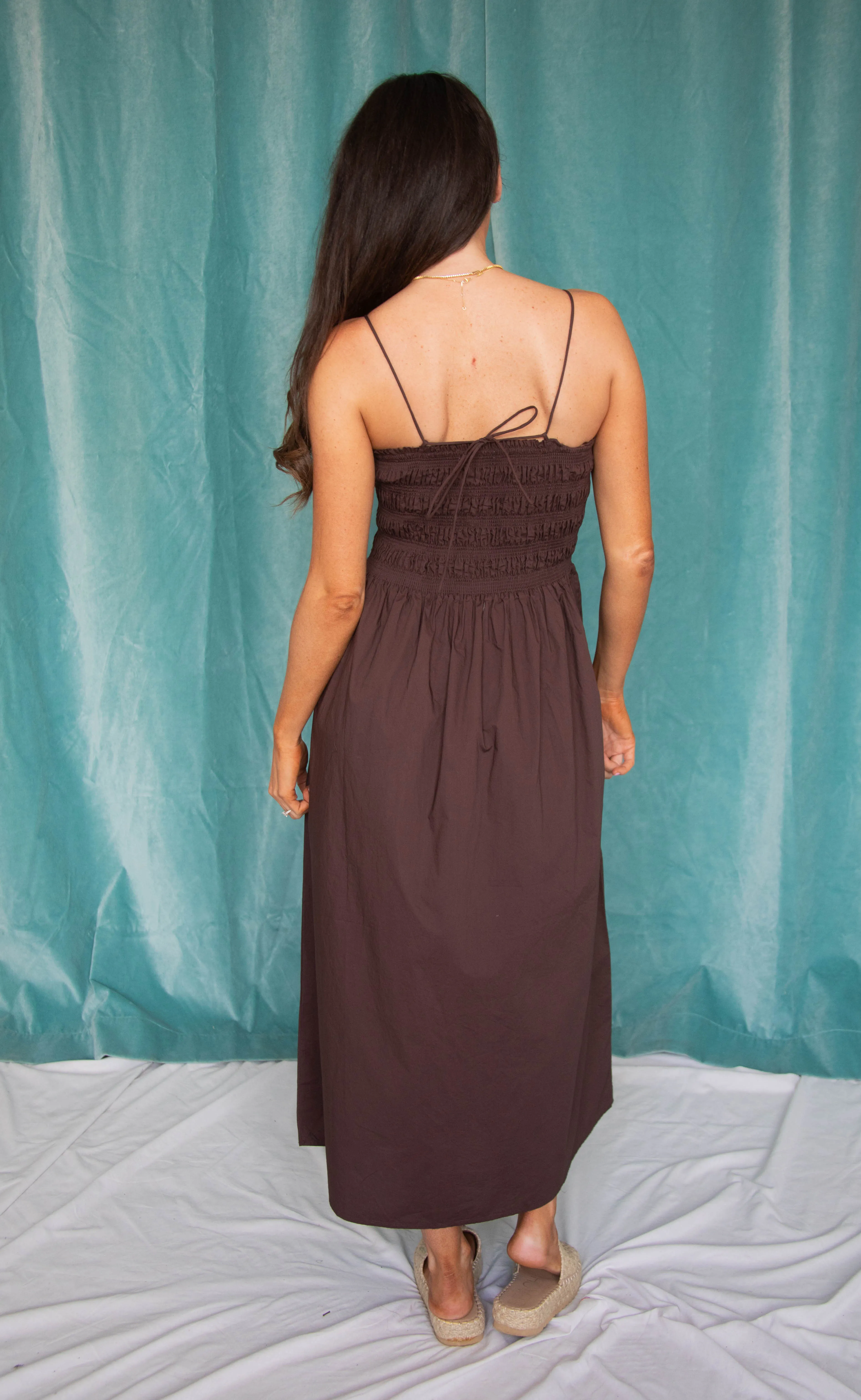 z supply: cornelia poplin midi dress - chocolate cherry sold by RIFFRAFF product image thumbnail 3