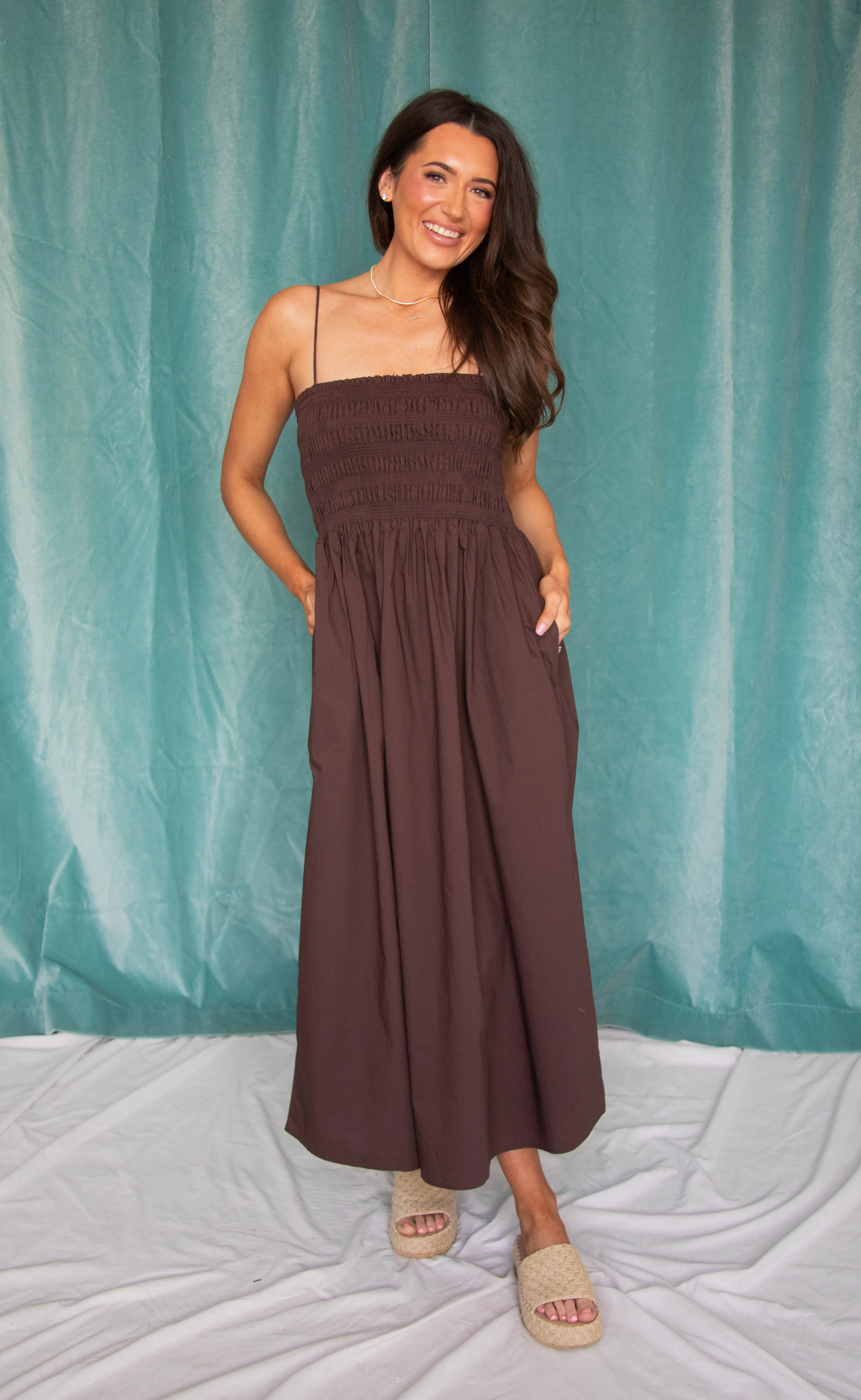 z supply: cornelia poplin midi dress - chocolate cherry sold by RIFFRAFF product image thumbnail 2