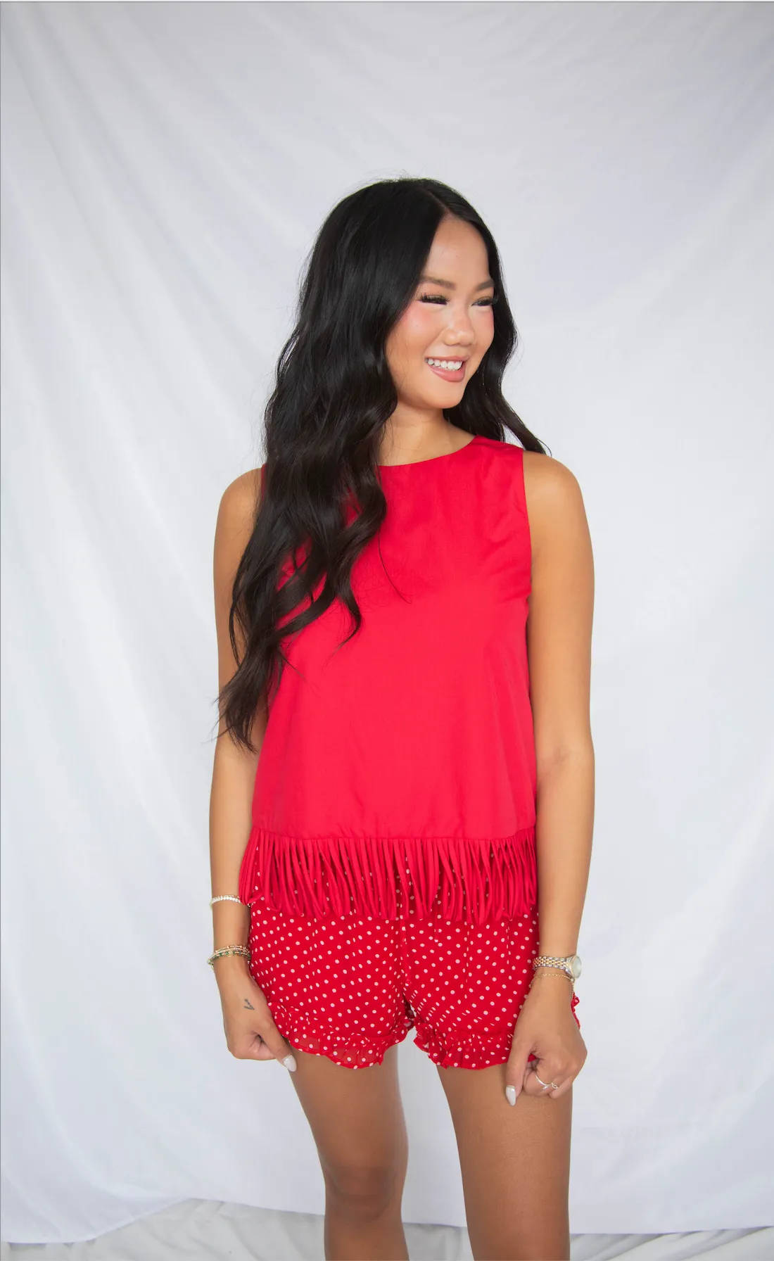 on the other side fringe hem top sold by RIFFRAFF product image thumbnail 2