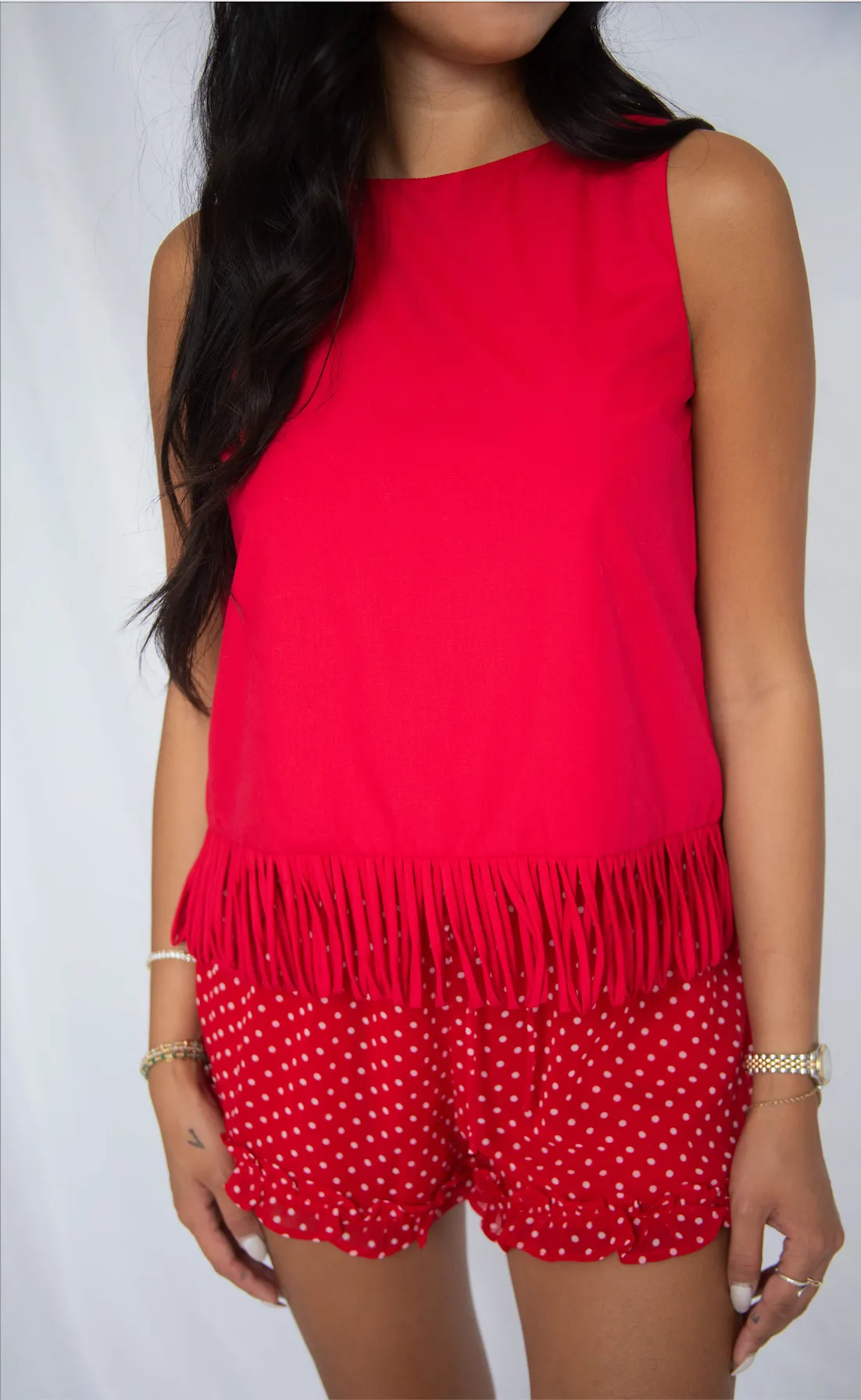 on the other side fringe hem top sold by RIFFRAFF product image thumbnail 3