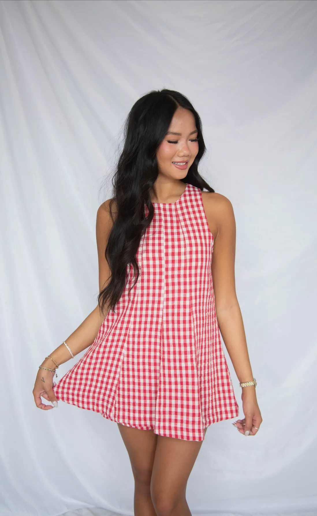 heading down south gingham romper sold by RIFFRAFF product image thumbnail 2