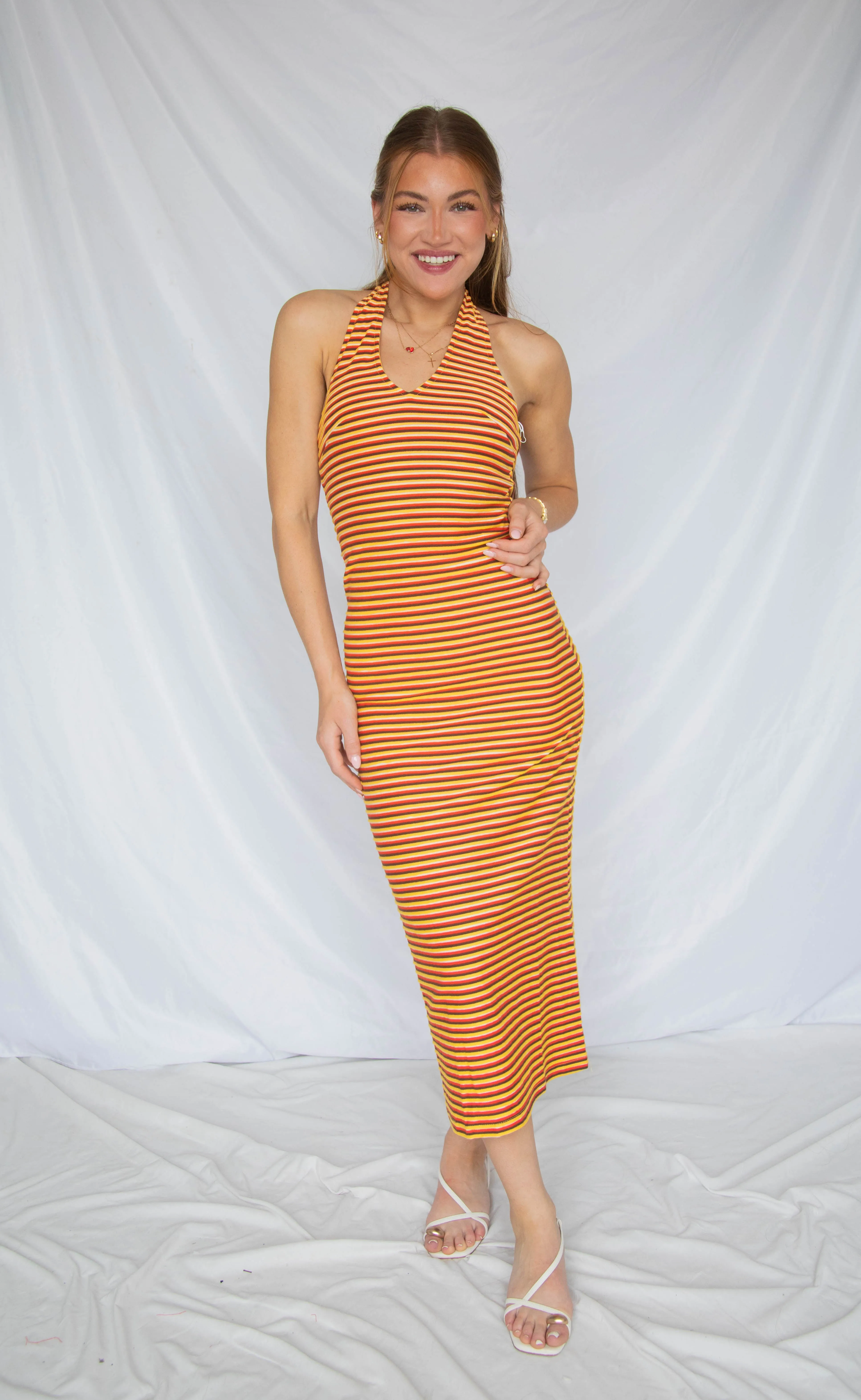 windows down halter maxi dress sold by RIFFRAFF product image thumbnail 2