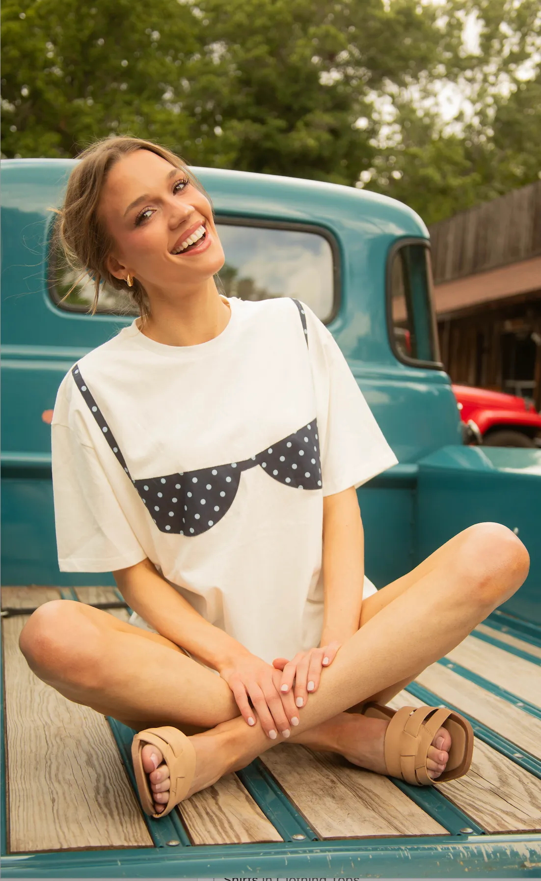 ocean drive polka dot bikini tee - blue sold by RIFFRAFF product image thumbnail 2