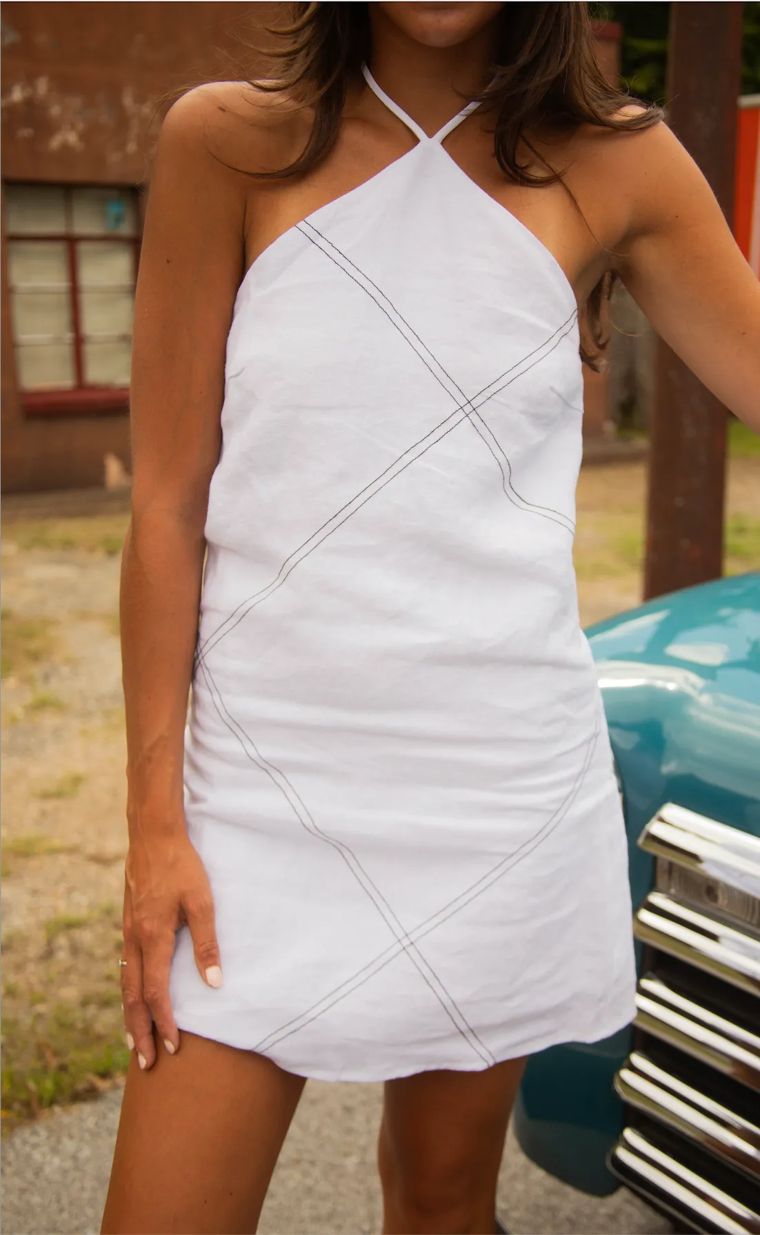 in the lines halter mini dress sold by RIFFRAFF product image thumbnail 2