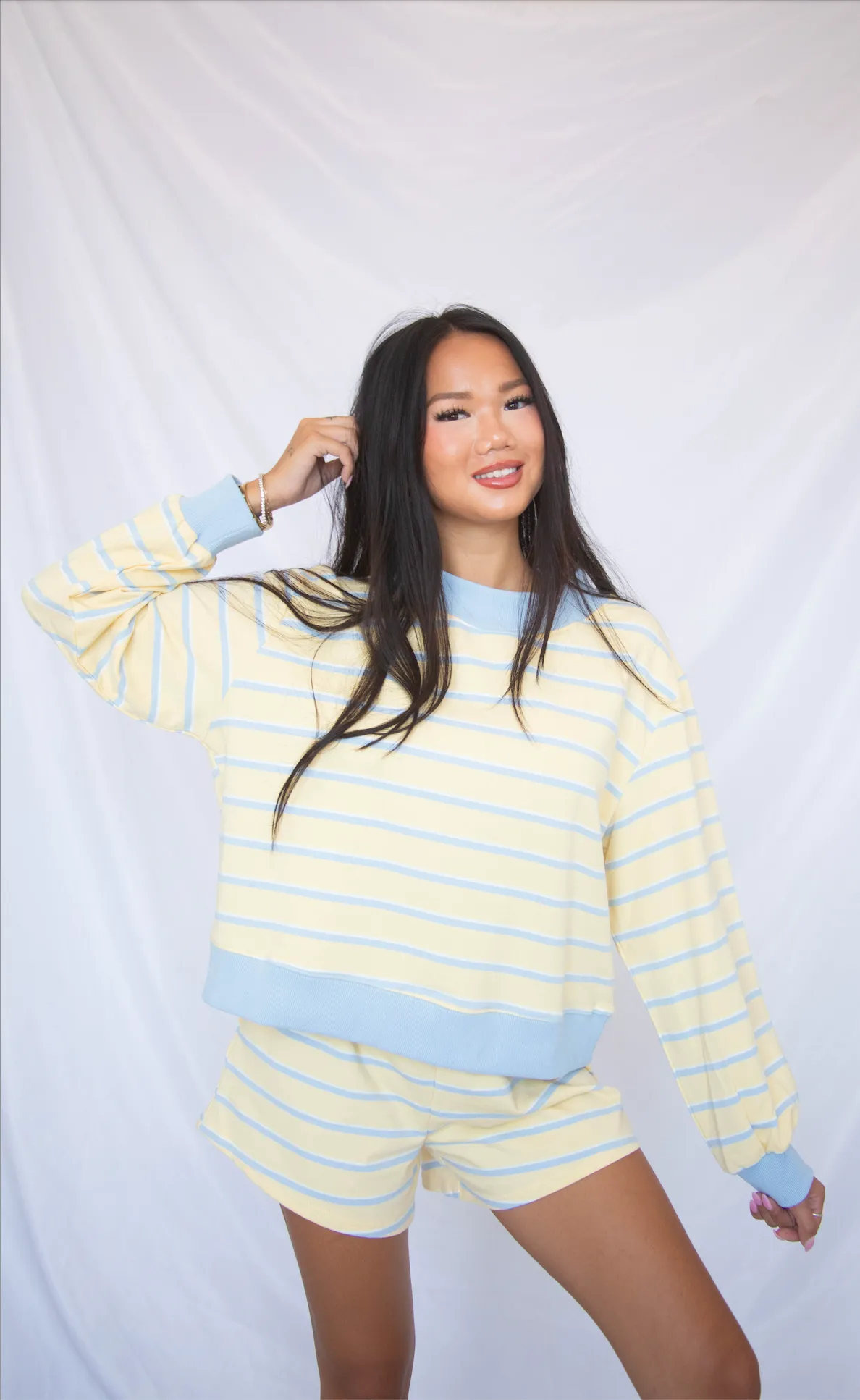 take the chance striped lounge set sold by RIFFRAFF
