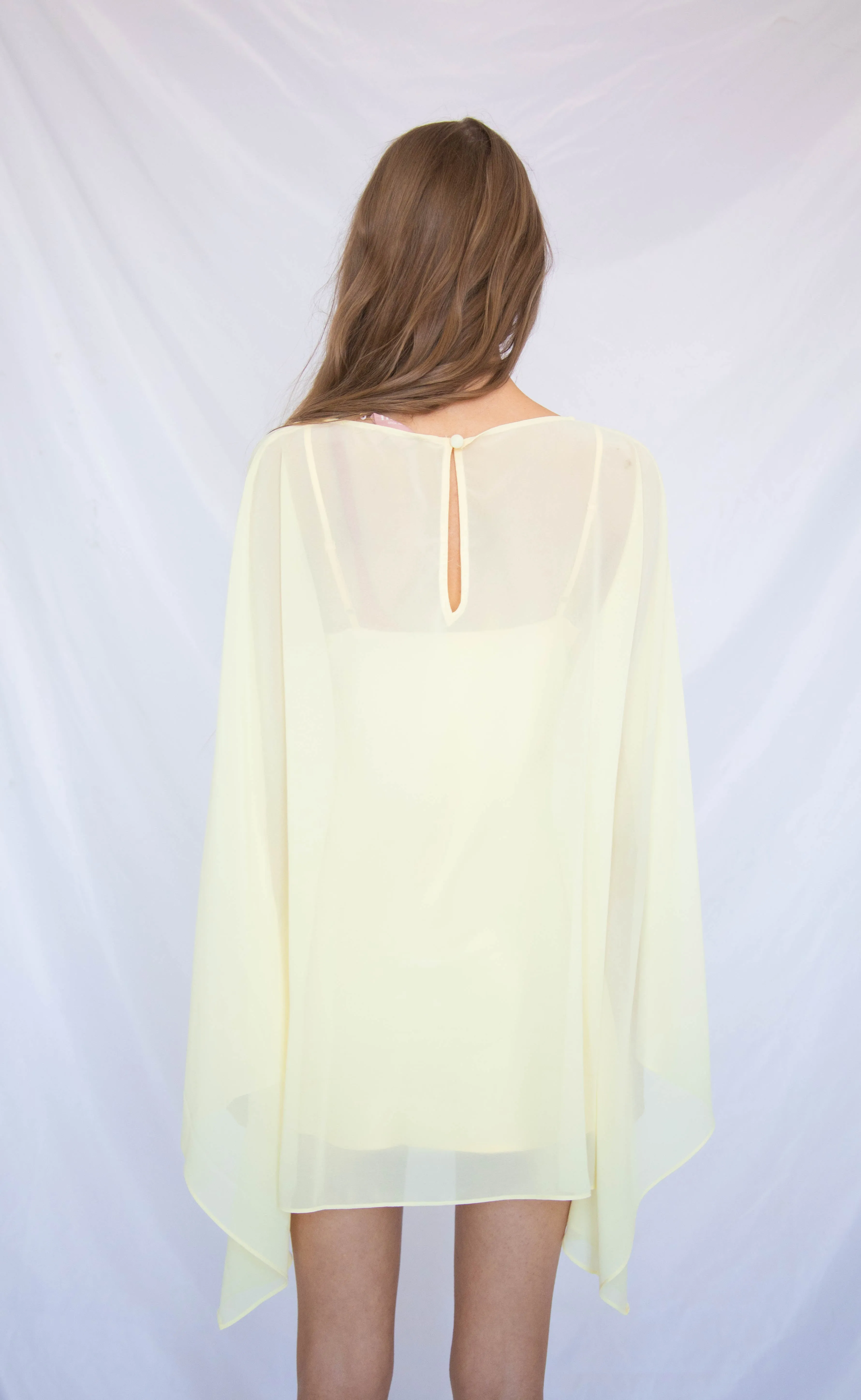 show me your mumu: olsen mini dress - pale yellow chiffon sold by RIFFRAFF product image thumbnail 3