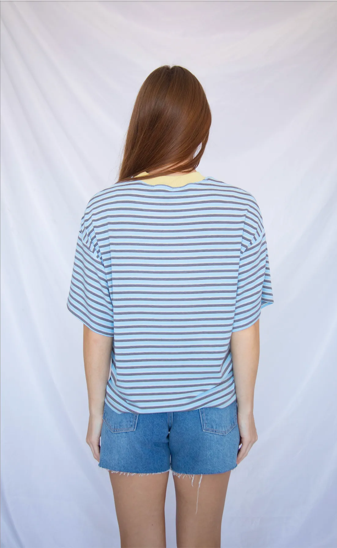 stay with me striped top - blue sold by RIFFRAFF product image thumbnail 3