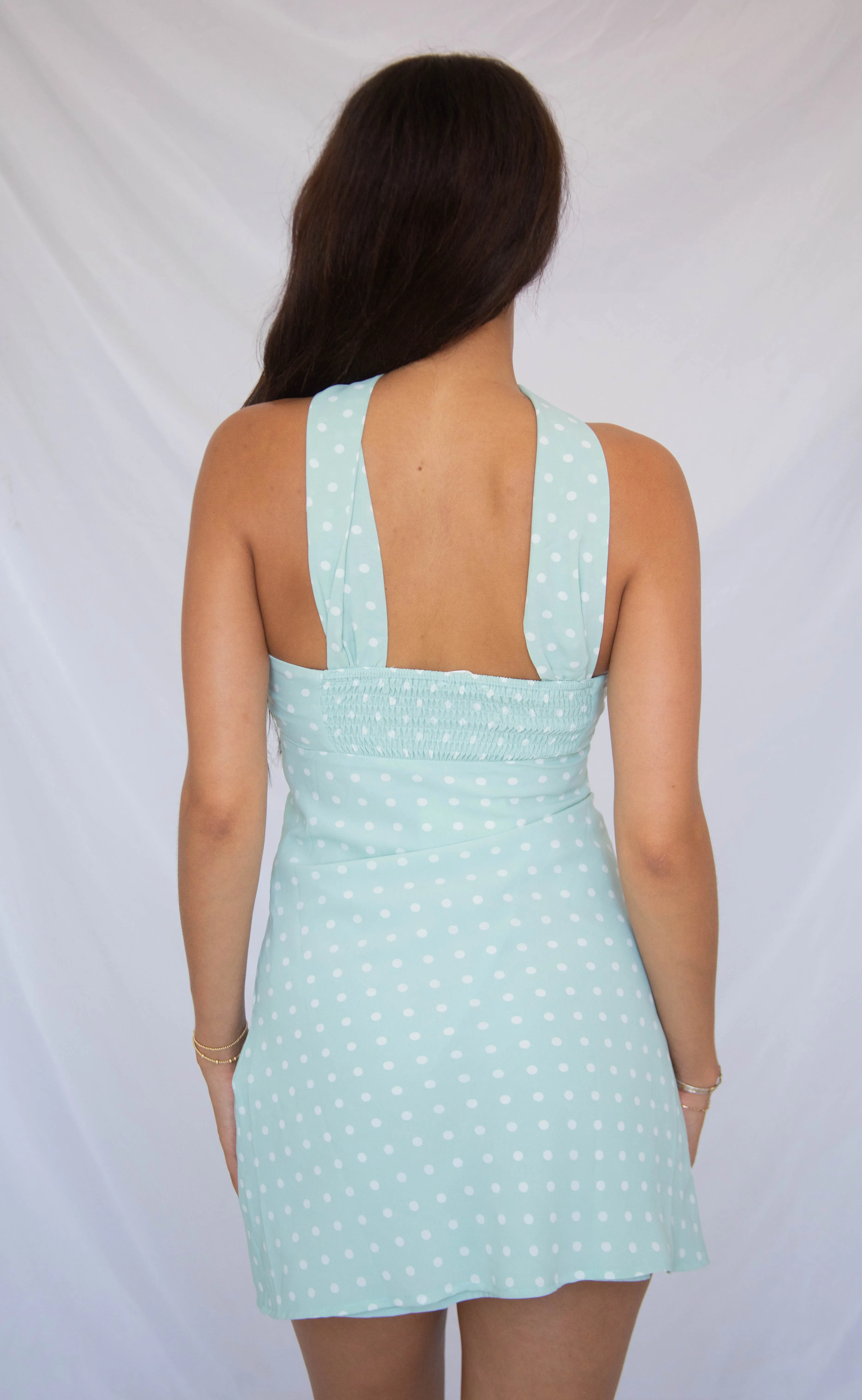take your time polka dot mini dress - green sold by RIFFRAFF product image thumbnail 3