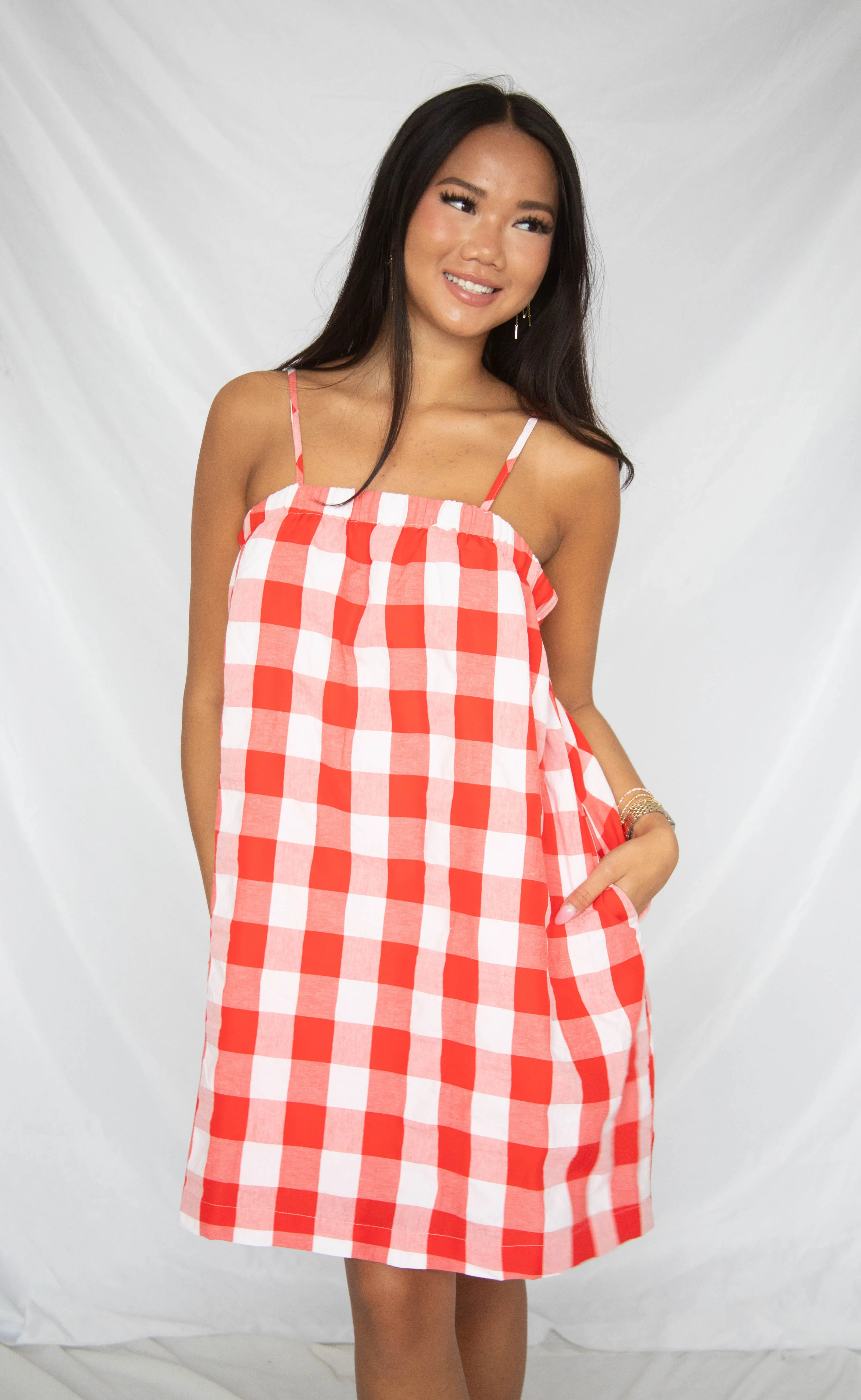 blushing over you cami mini dress - red sold by RIFFRAFF product image thumbnail 2