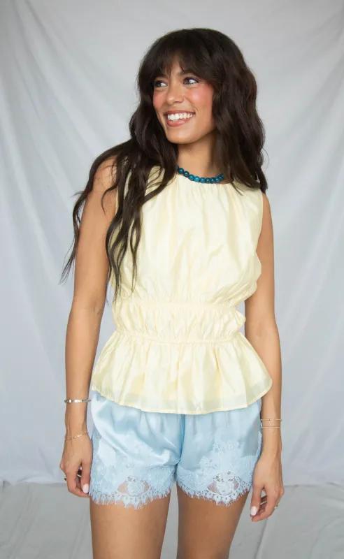 picture perfect ruched blouse made by Crescent