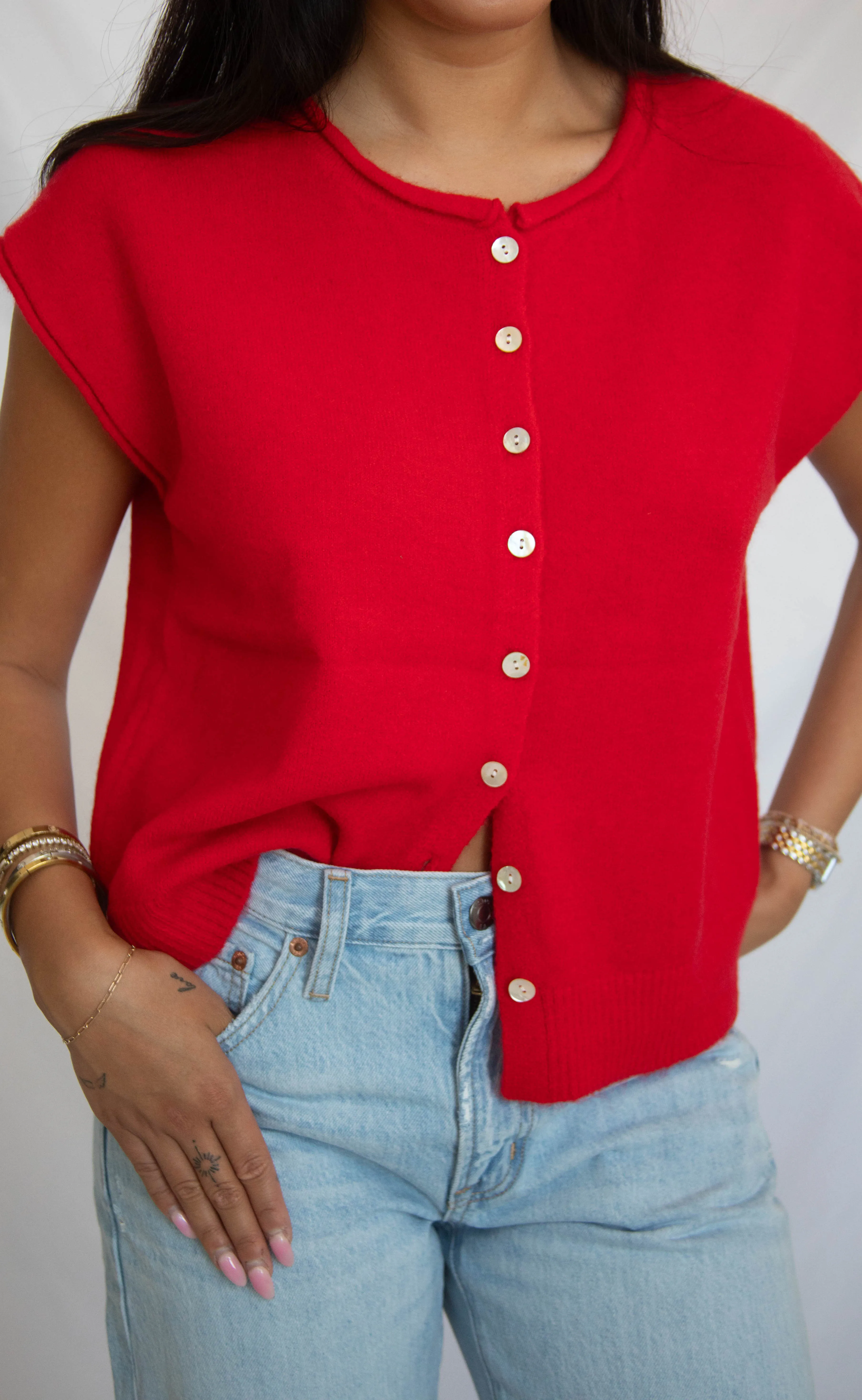 tell me more knit sweater - red sold by RIFFRAFF product image thumbnail 2