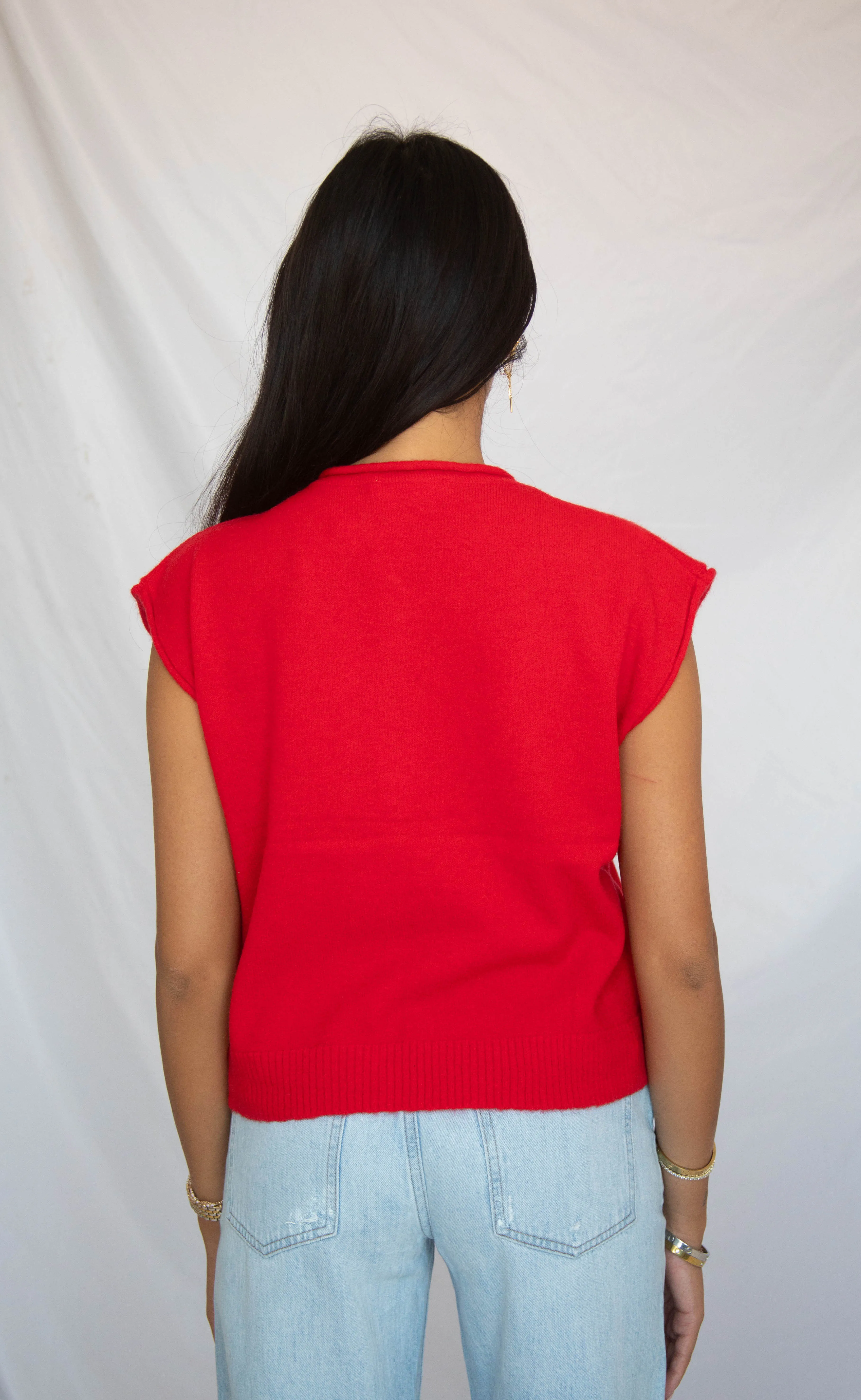 tell me more knit sweater - red sold by RIFFRAFF product image thumbnail 3