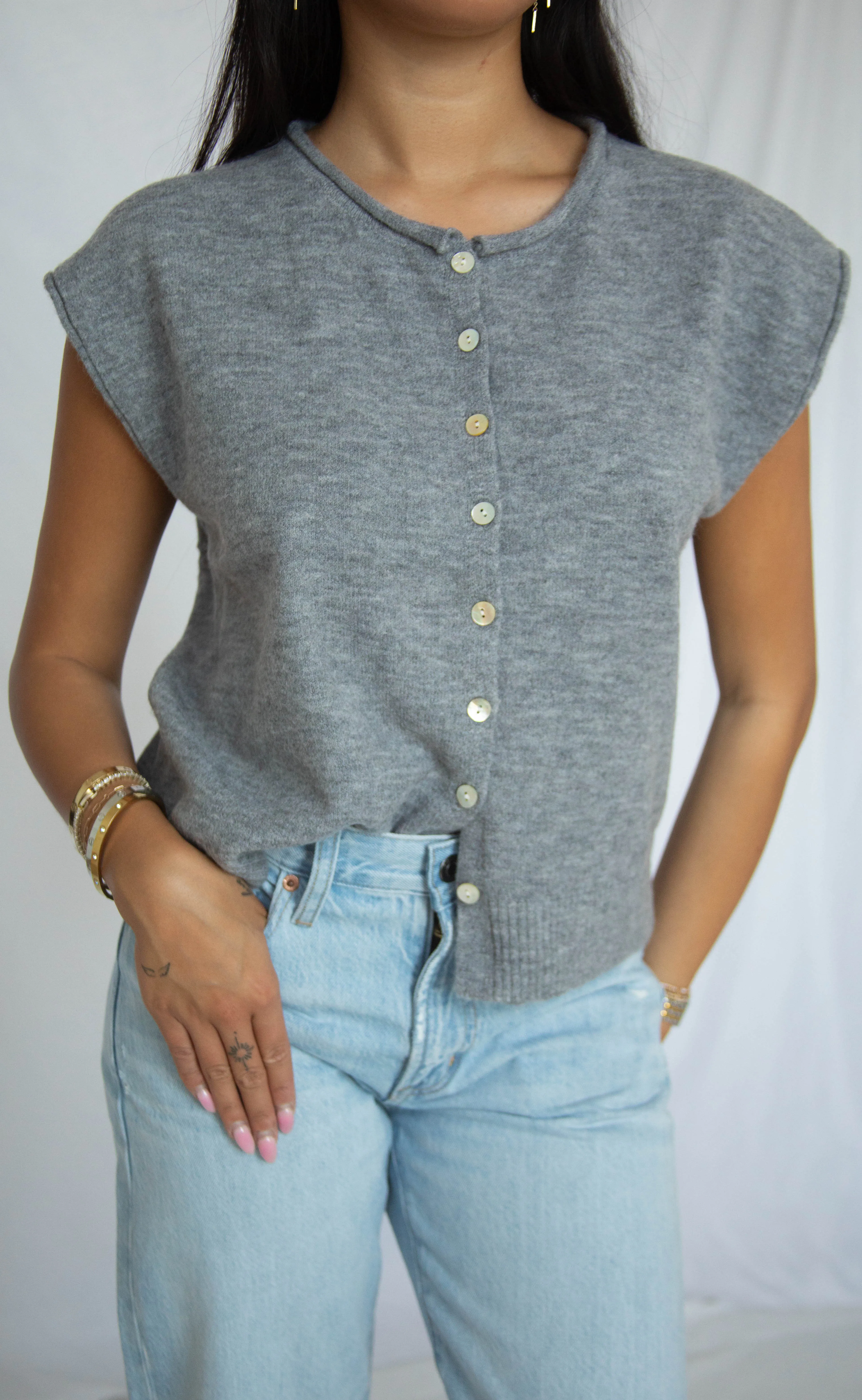 tell me more knit sweater - gray sold by RIFFRAFF product image thumbnail 2