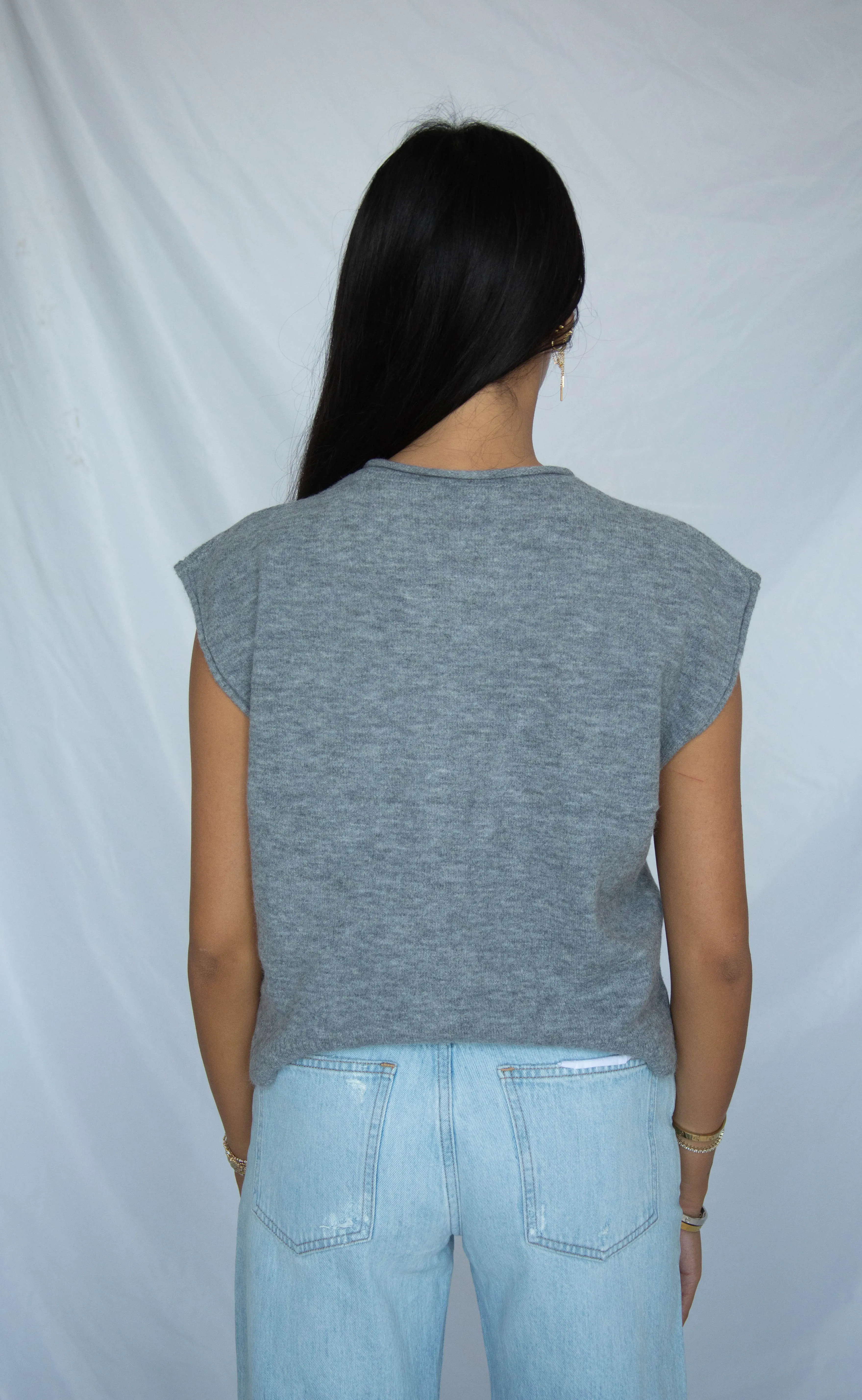 tell me more knit sweater - gray sold by RIFFRAFF product image thumbnail 3