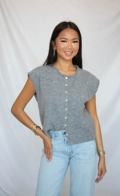 tell me more knit sweater - gray made by HYFVE