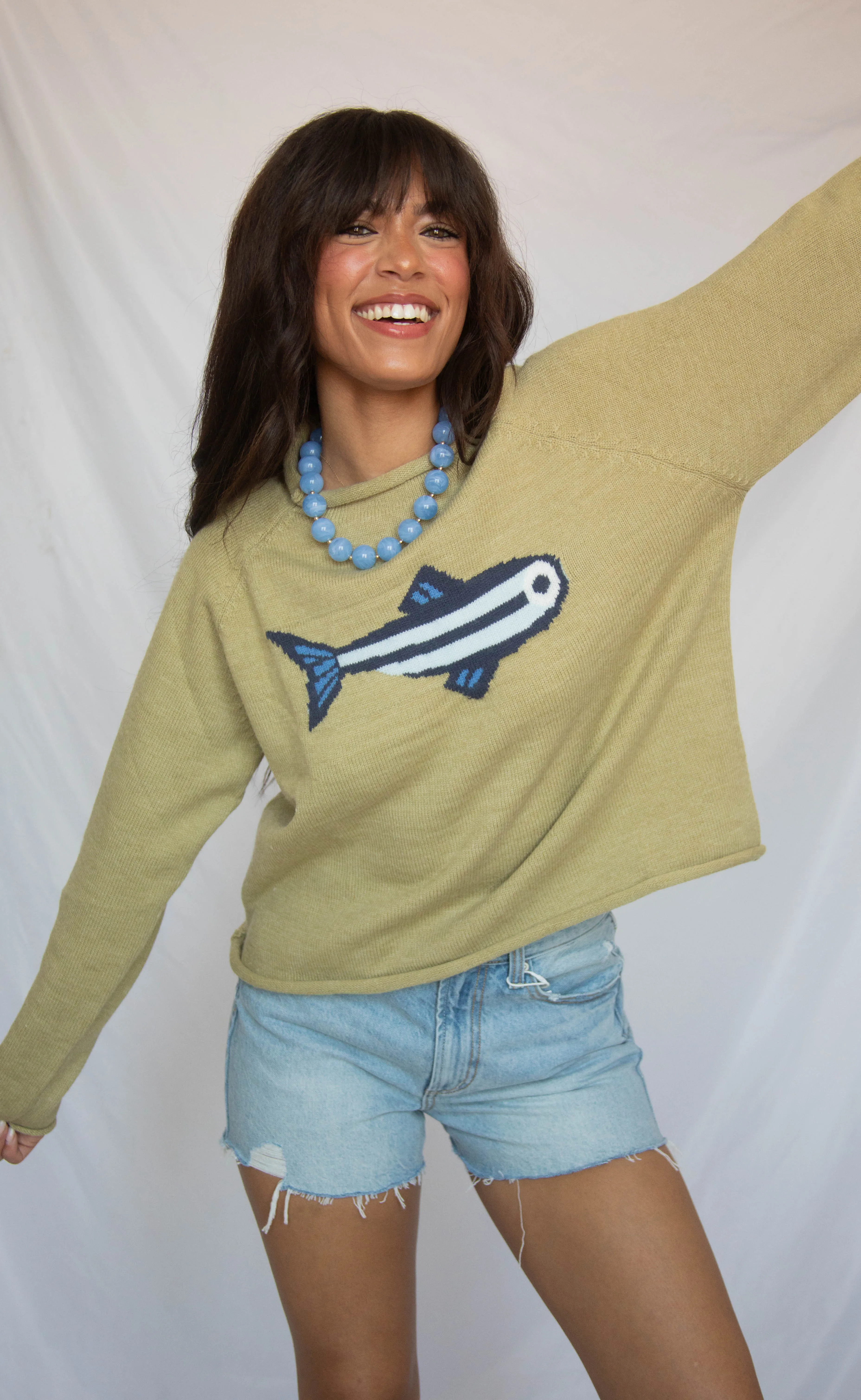 going coastal sardine knit sweater sold by RIFFRAFF product image thumbnail 2