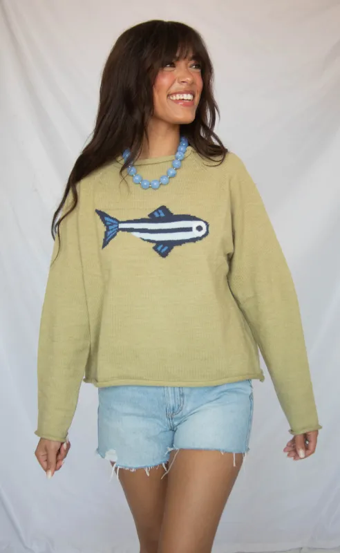 going coastal sardine knit sweater made by RIFFRAFF