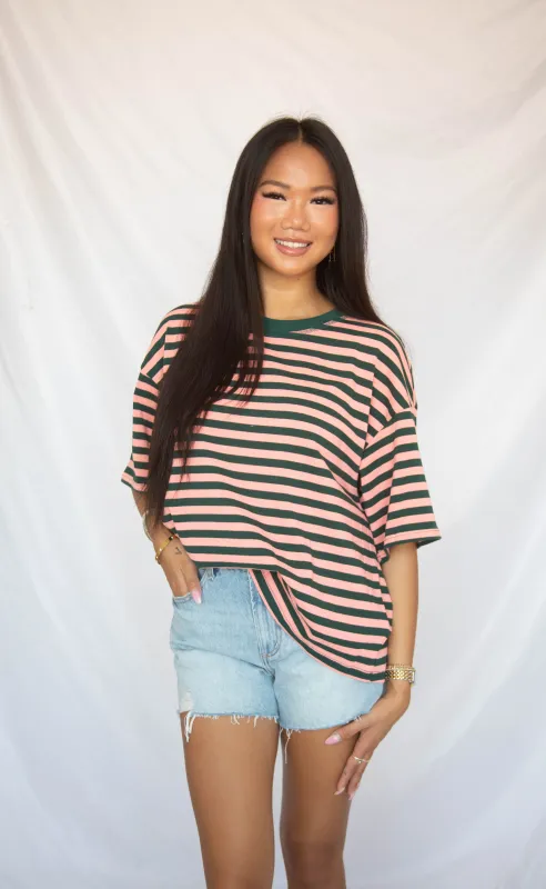 country club striped oversize t-shirt made by emory park
