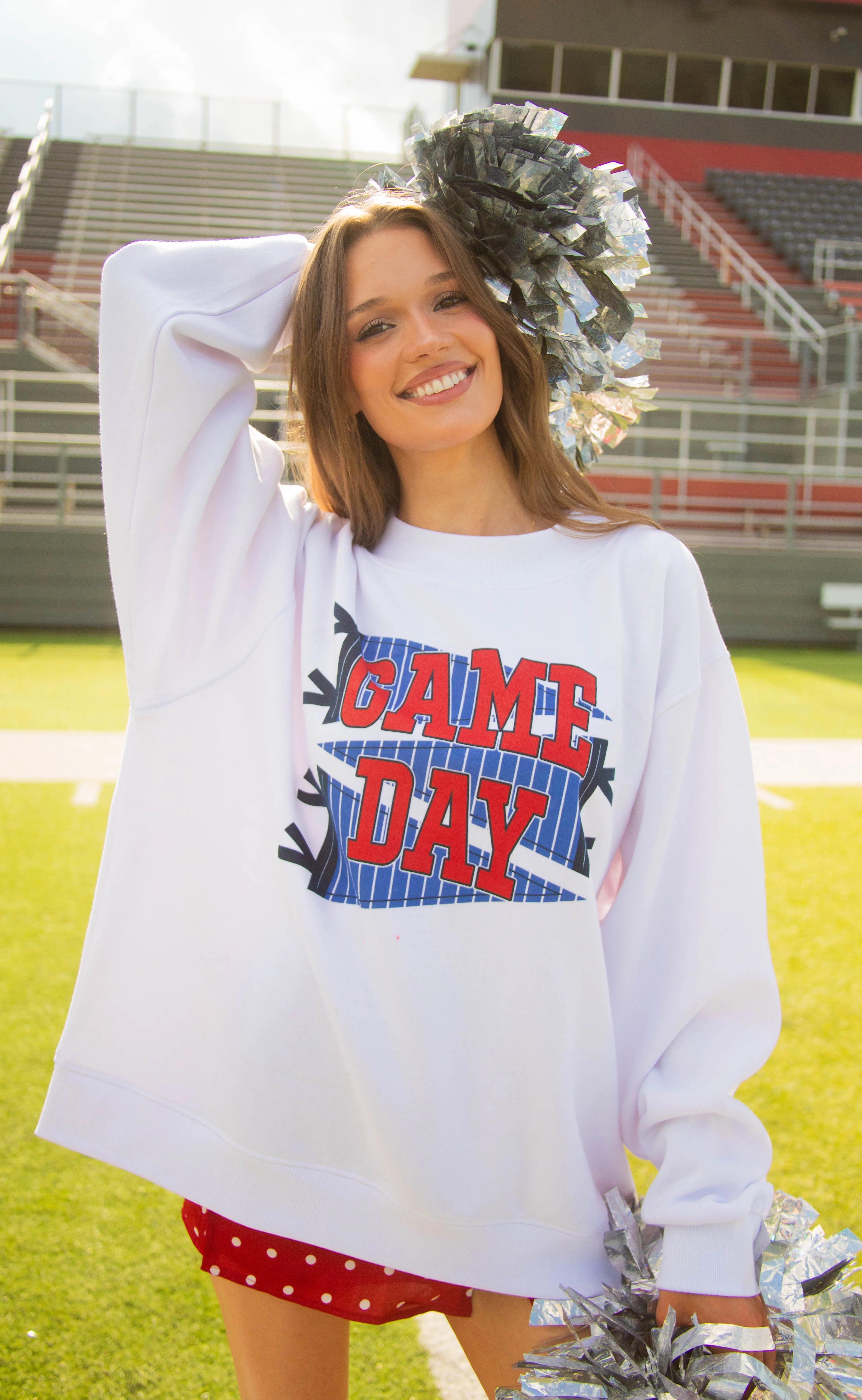 charlie southern: gameday pennant mock neck sold by RIFFRAFF