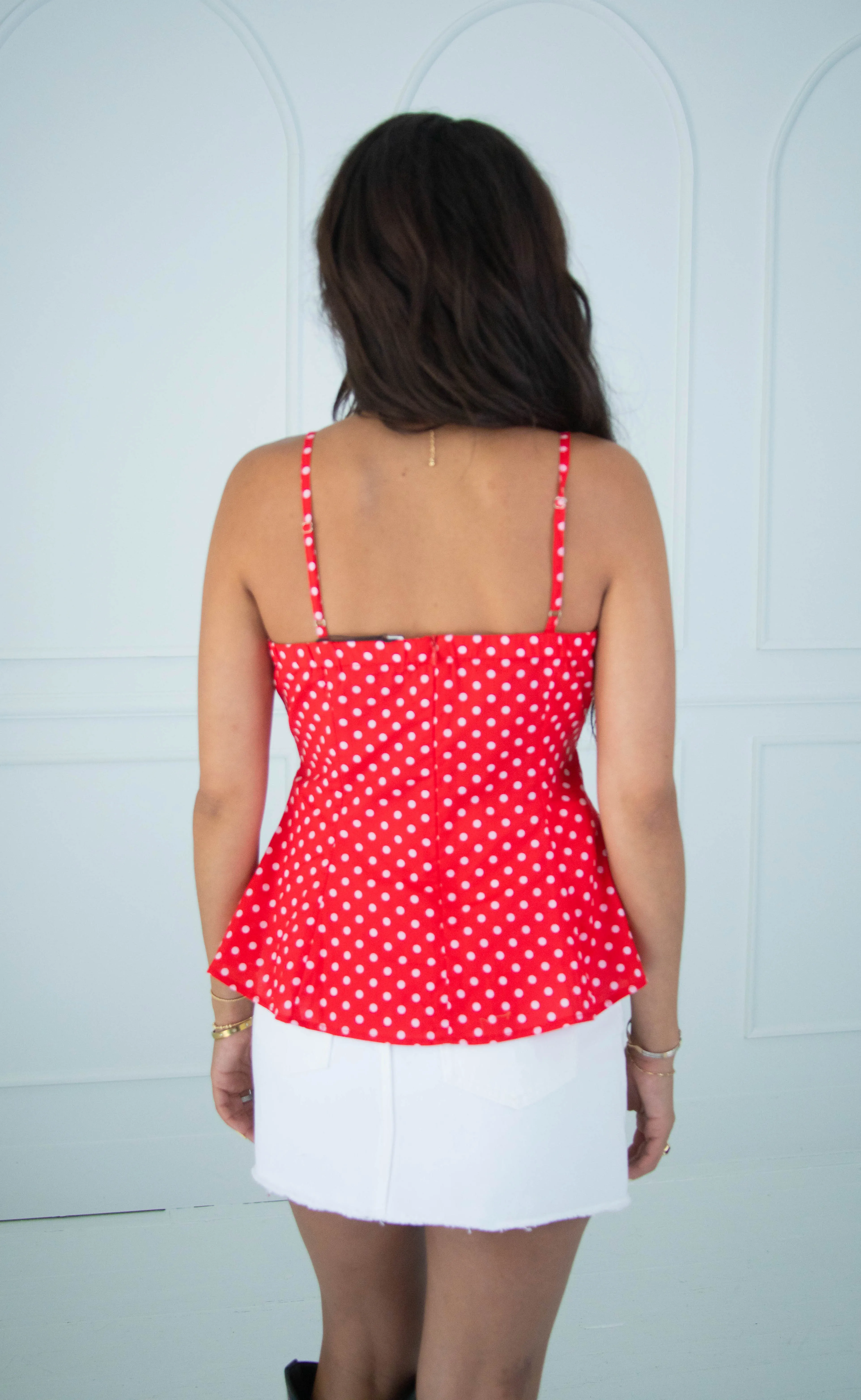 go for a ride polka dot peplum top sold by RIFFRAFF product image thumbnail 3