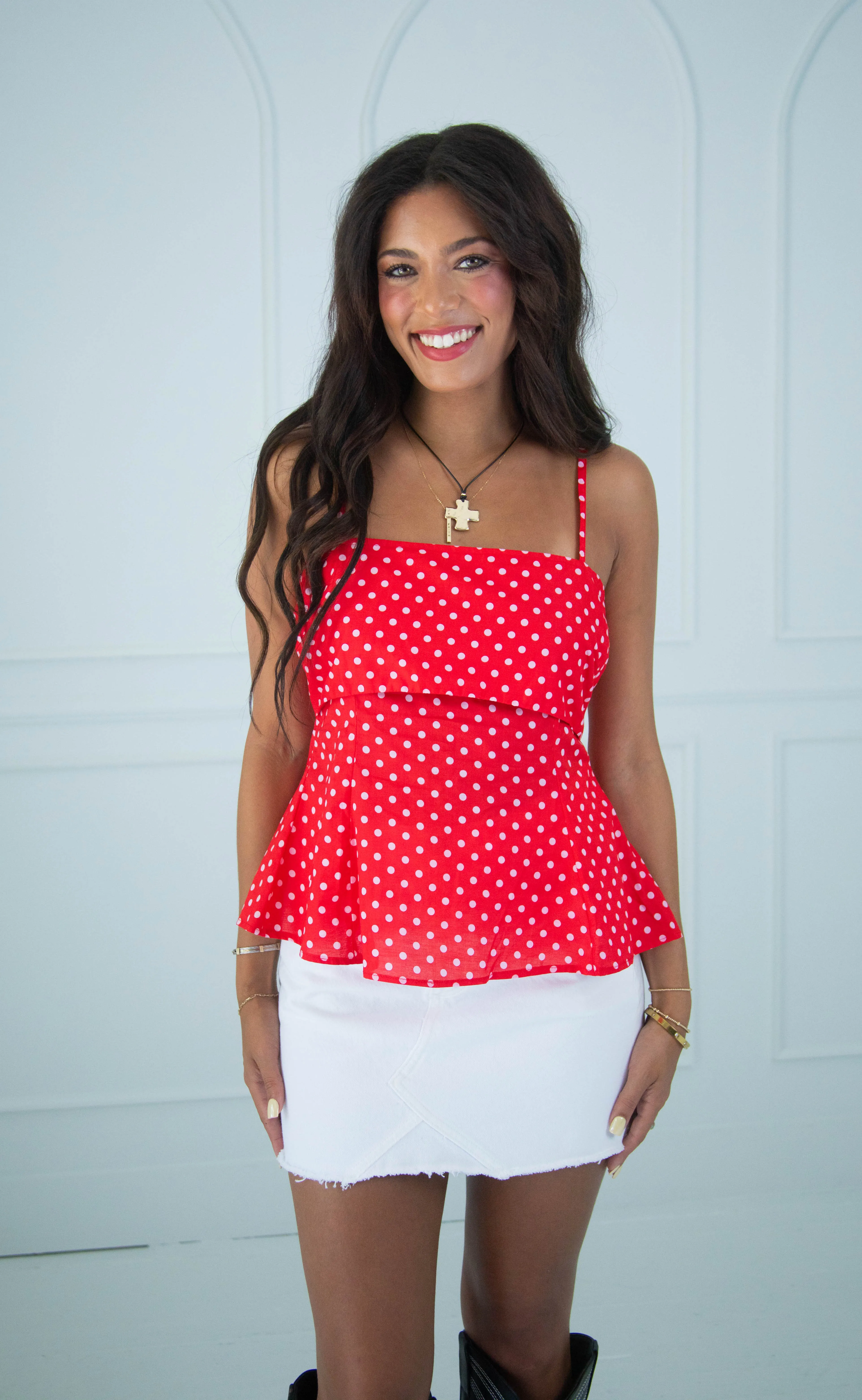 go for a ride polka dot peplum top sold by RIFFRAFF product image thumbnail 2