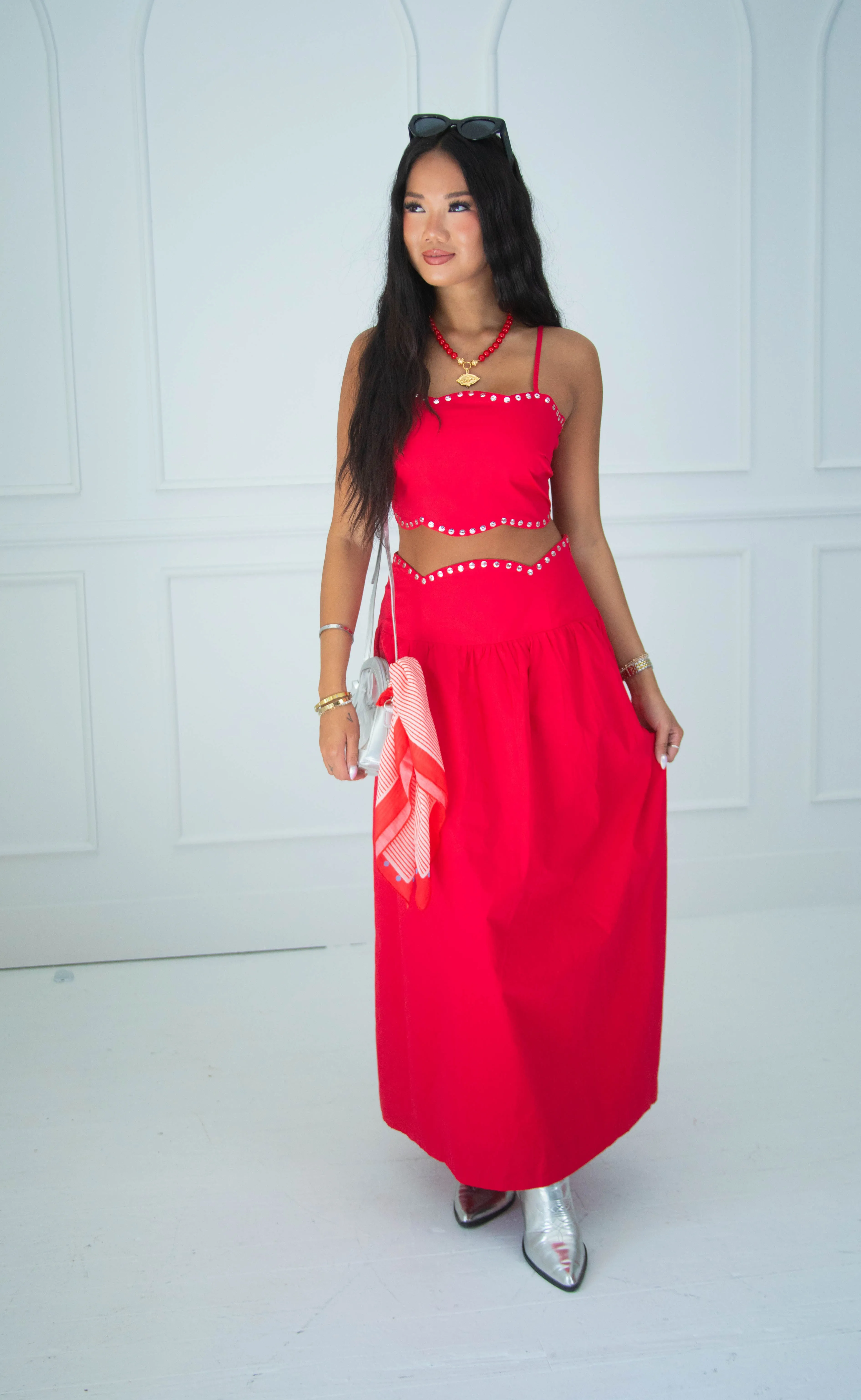 classic crush studded scallop set sold by RIFFRAFF