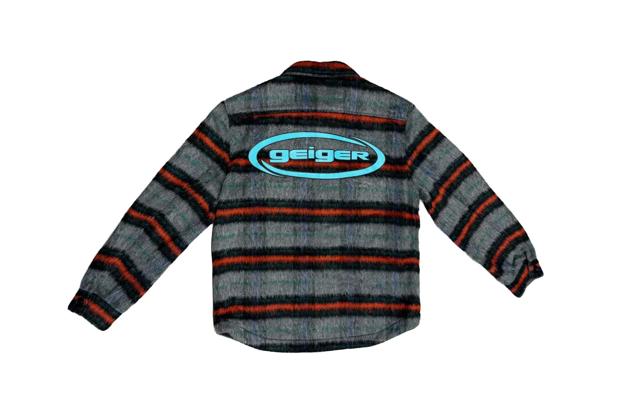 SZN 6 Mohair Flannel Grey/Red made by John Geiger